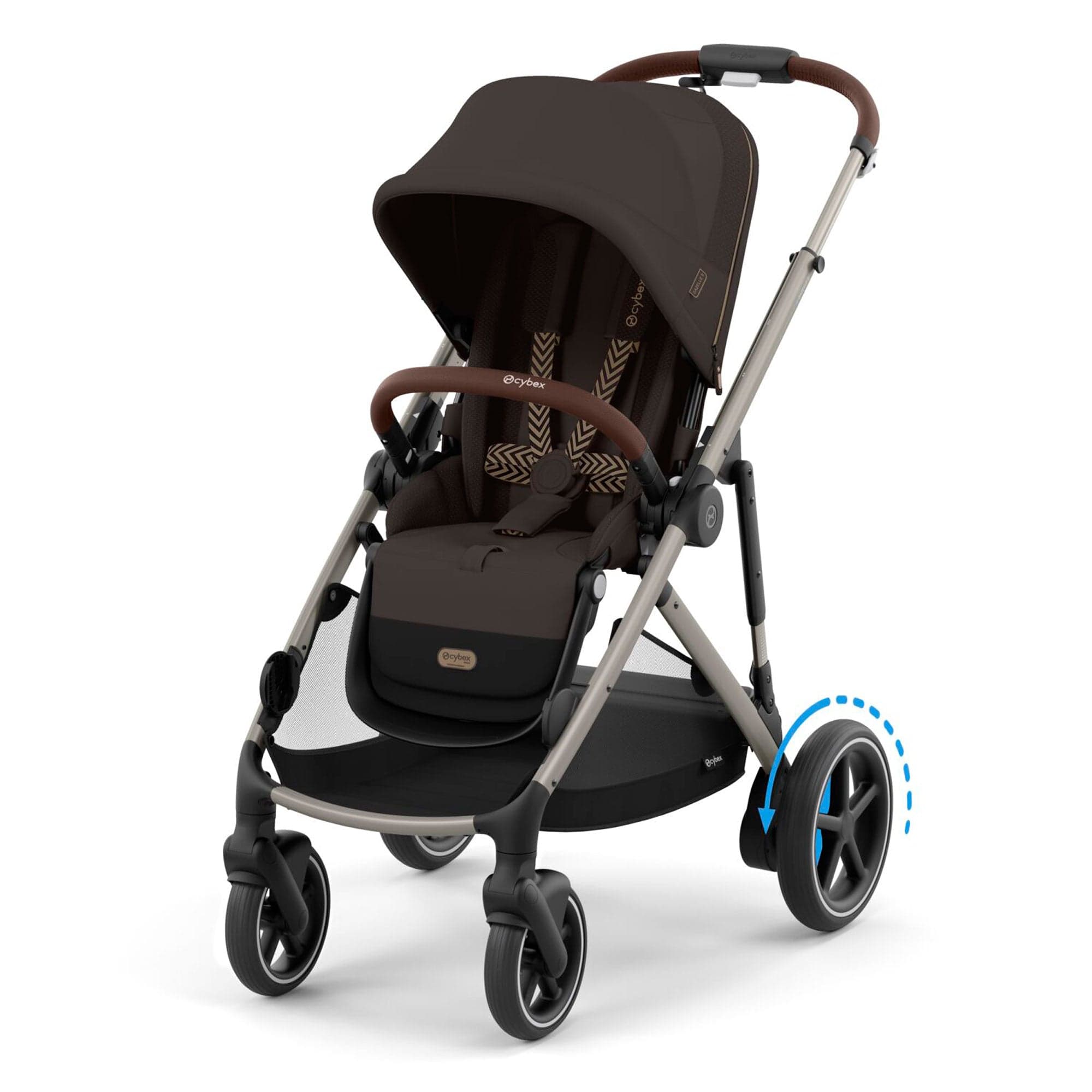 Cybex travel systems Cybex eGazelle S Twin Essential Pushchair Bundle - Chocolate Brown