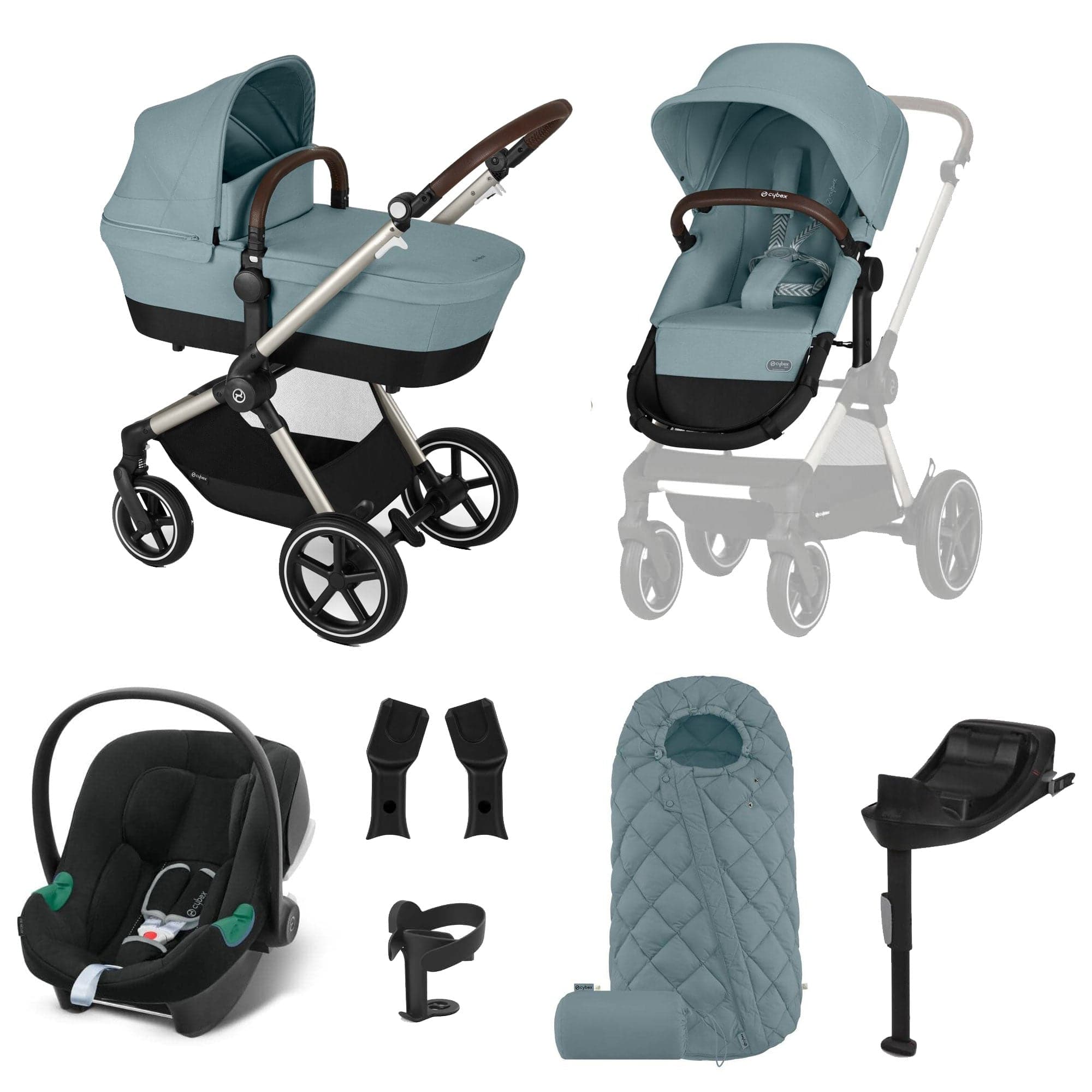 Cybex travel systems Cybex Eos Lux Comfort 9 Piece Bundle - Stormy Blue 18458-STO-BLU