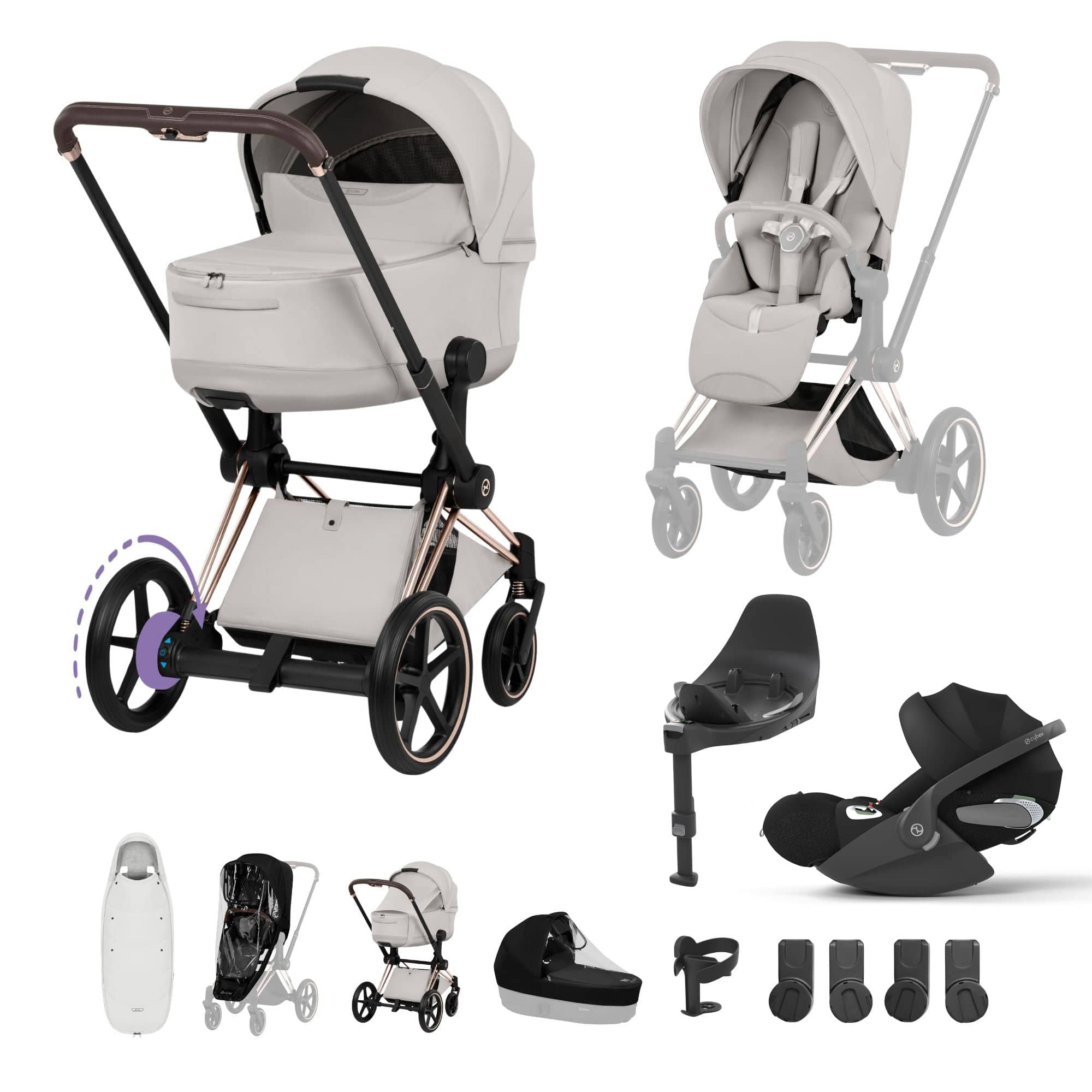 Cybex travel systems Cybex ePriam Ultimate Accessory Bundle - Style Collection - City Grey 21921-RG-CIT-GRY