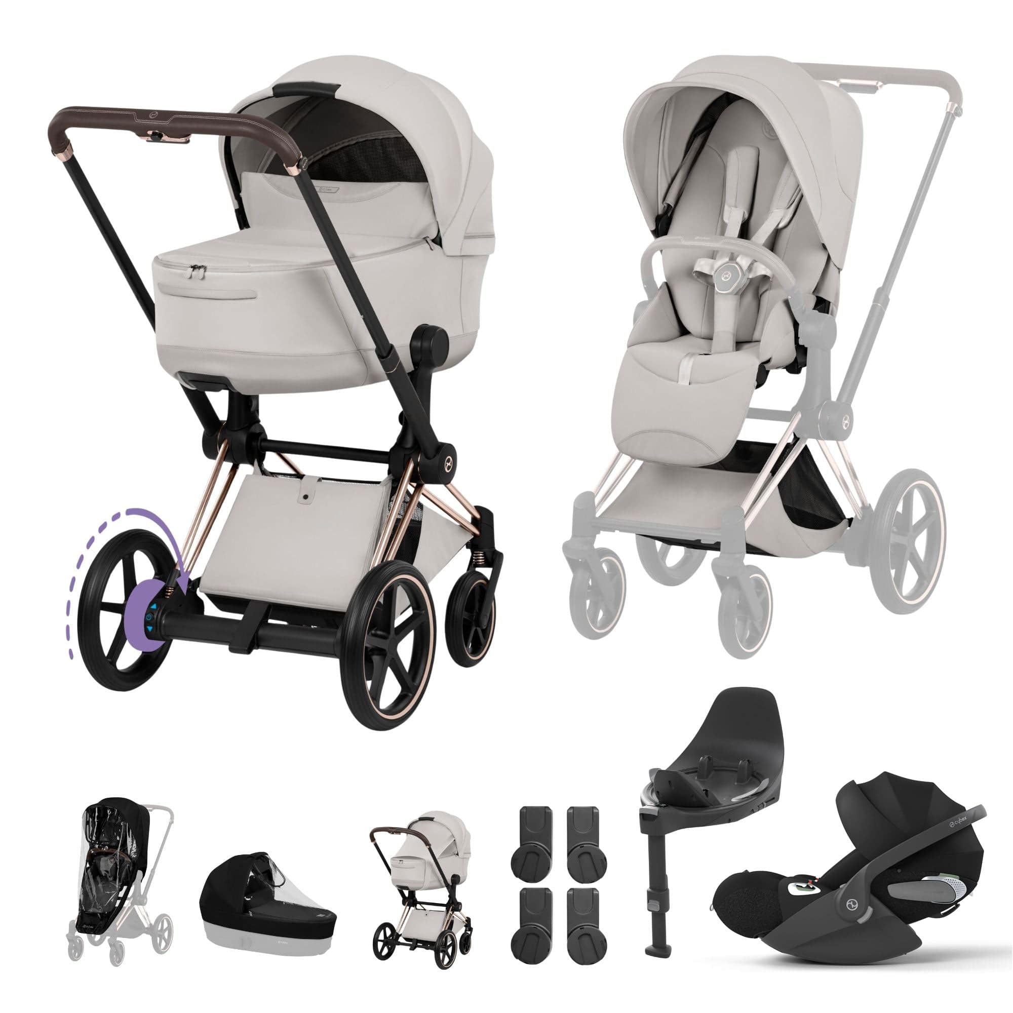 Cybex travel systems Cybex ePriam Ultimate Bundle - Style Collection - City Grey 21894-RG-CIT-GRY