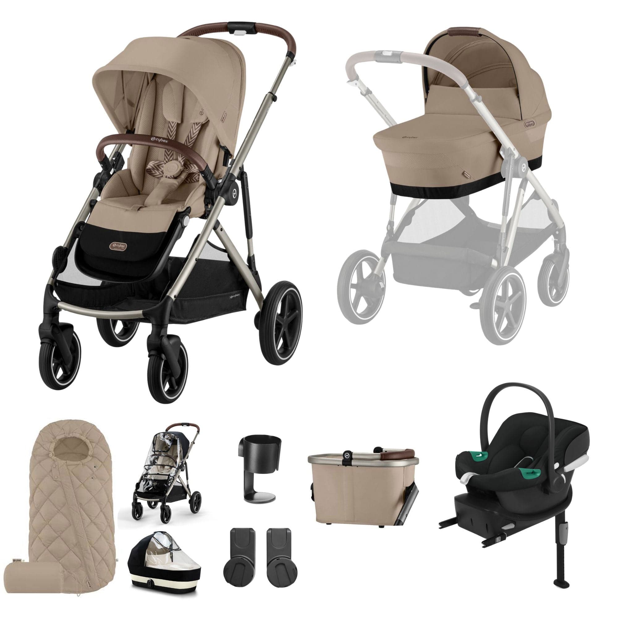 Cybex travel systems Cybex Gazelle S Comfort Bundle - Taupe/Almond Beige 17035-ALM-BEI