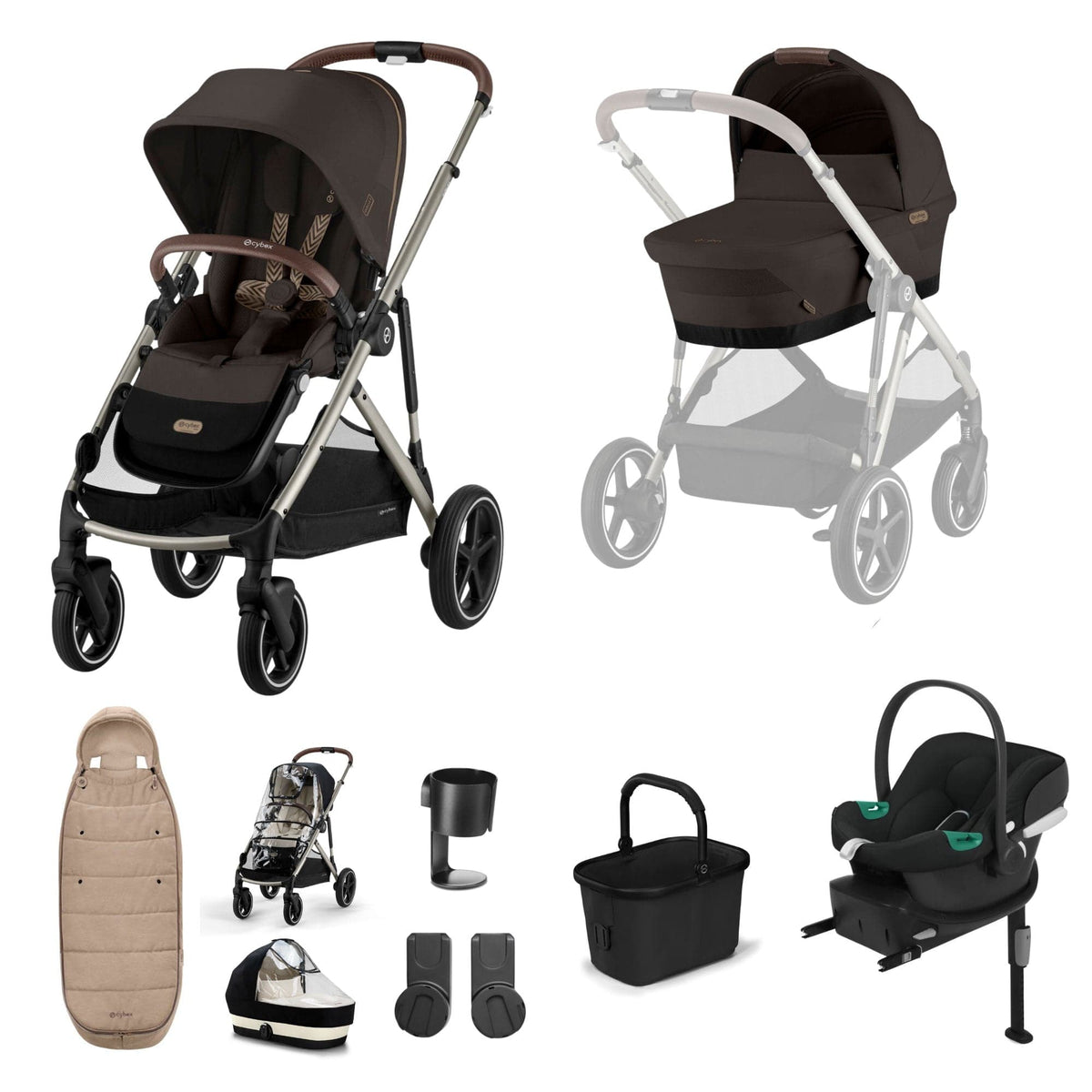 Cybex travel systems Cybex Gazelle S Comfort Bundle - Taupe/Chocolate Brown 19510-GAZ-COM-CHB-2