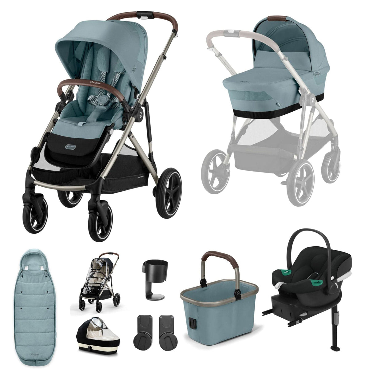 Cybex travel systems Cybex Gazelle S Comfort Bundle - Taupe/Stormy Blue 18492-STO-BLU-1
