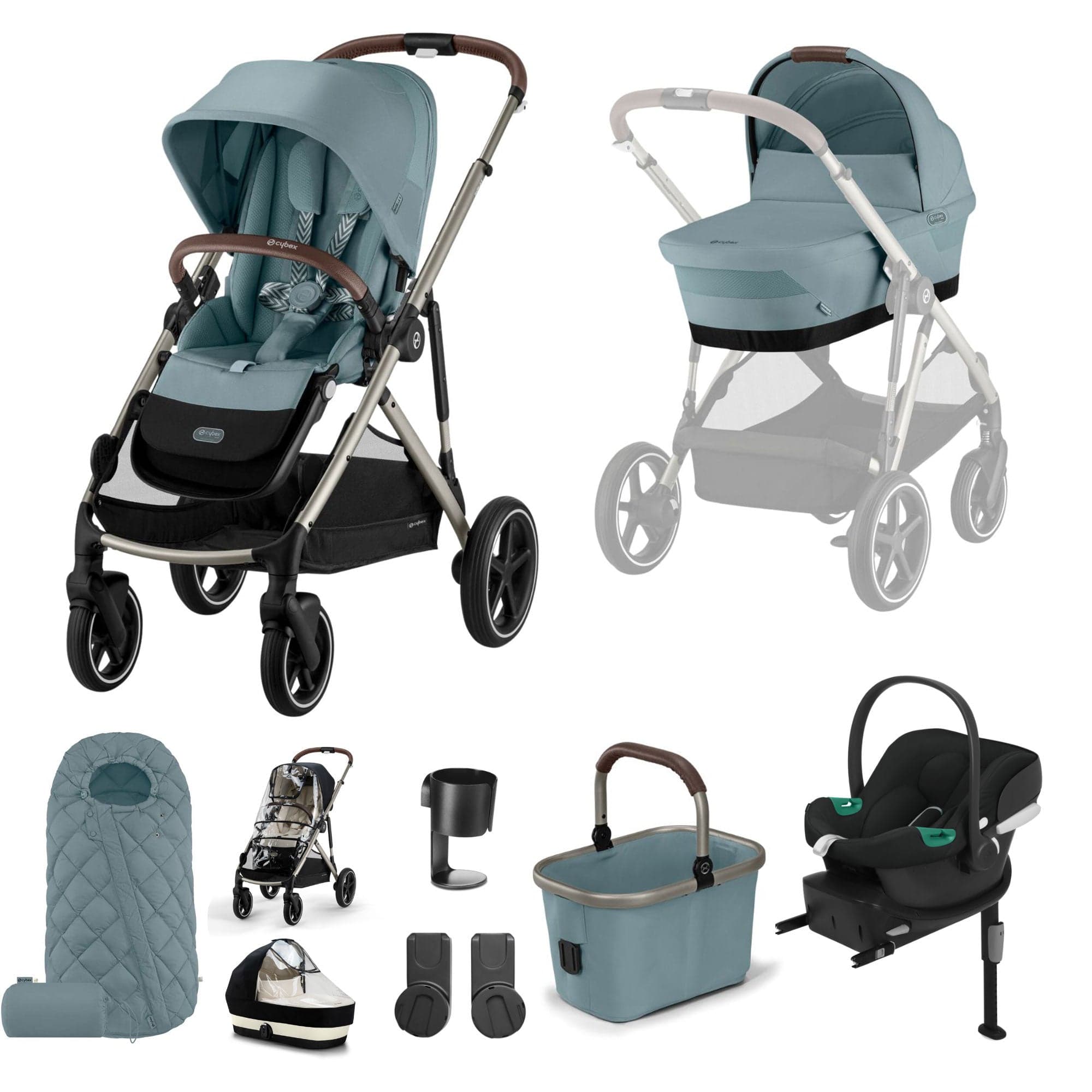 Cybex travel systems Cybex Gazelle S Comfort Bundle - Taupe/Stormy Blue 18492-STO-BLU-2