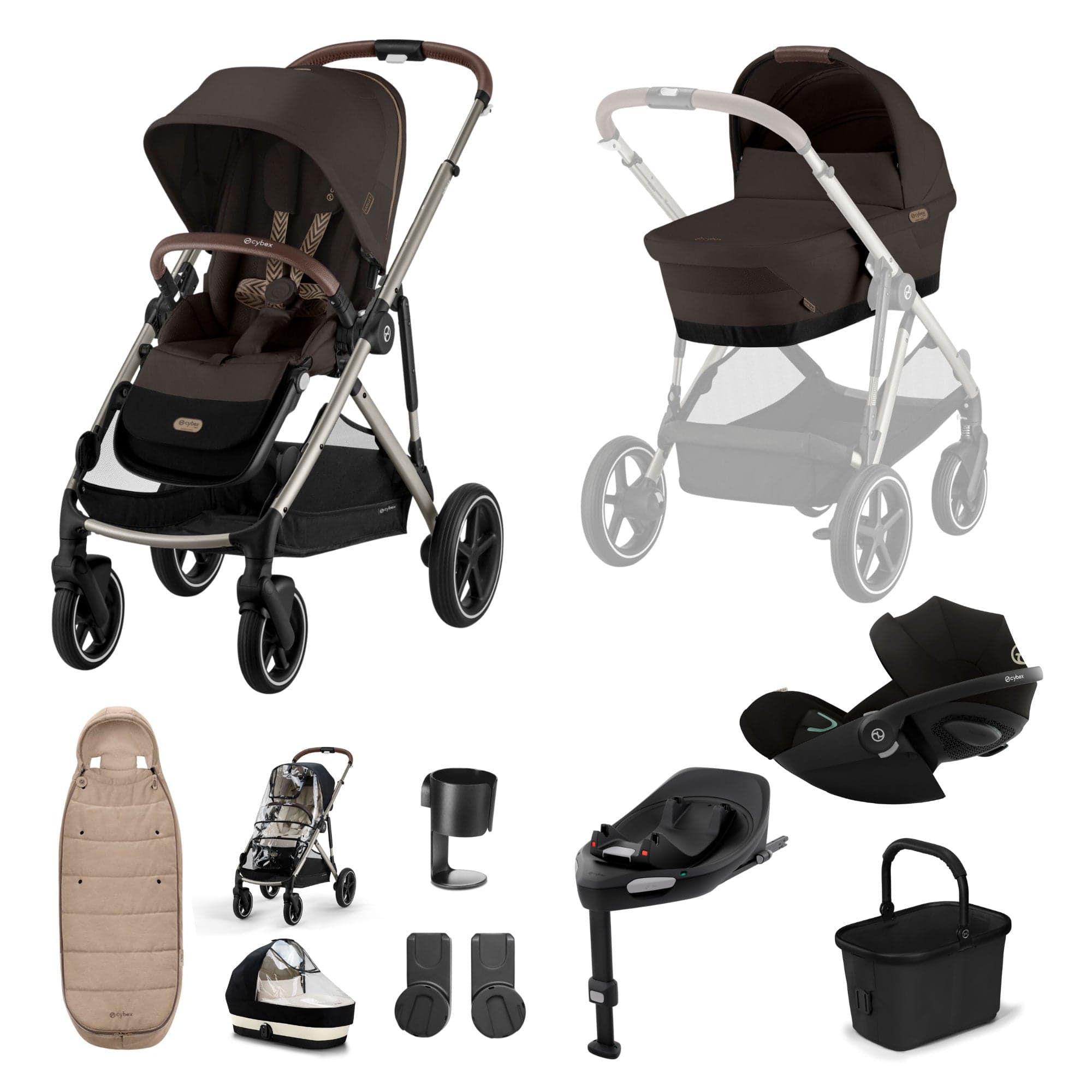 Cybex travel systems Cybex Gazelle S Luxury Bundle - Taupe/Chocolate Brown 19515-GAZ-LUX-G-CHB-2