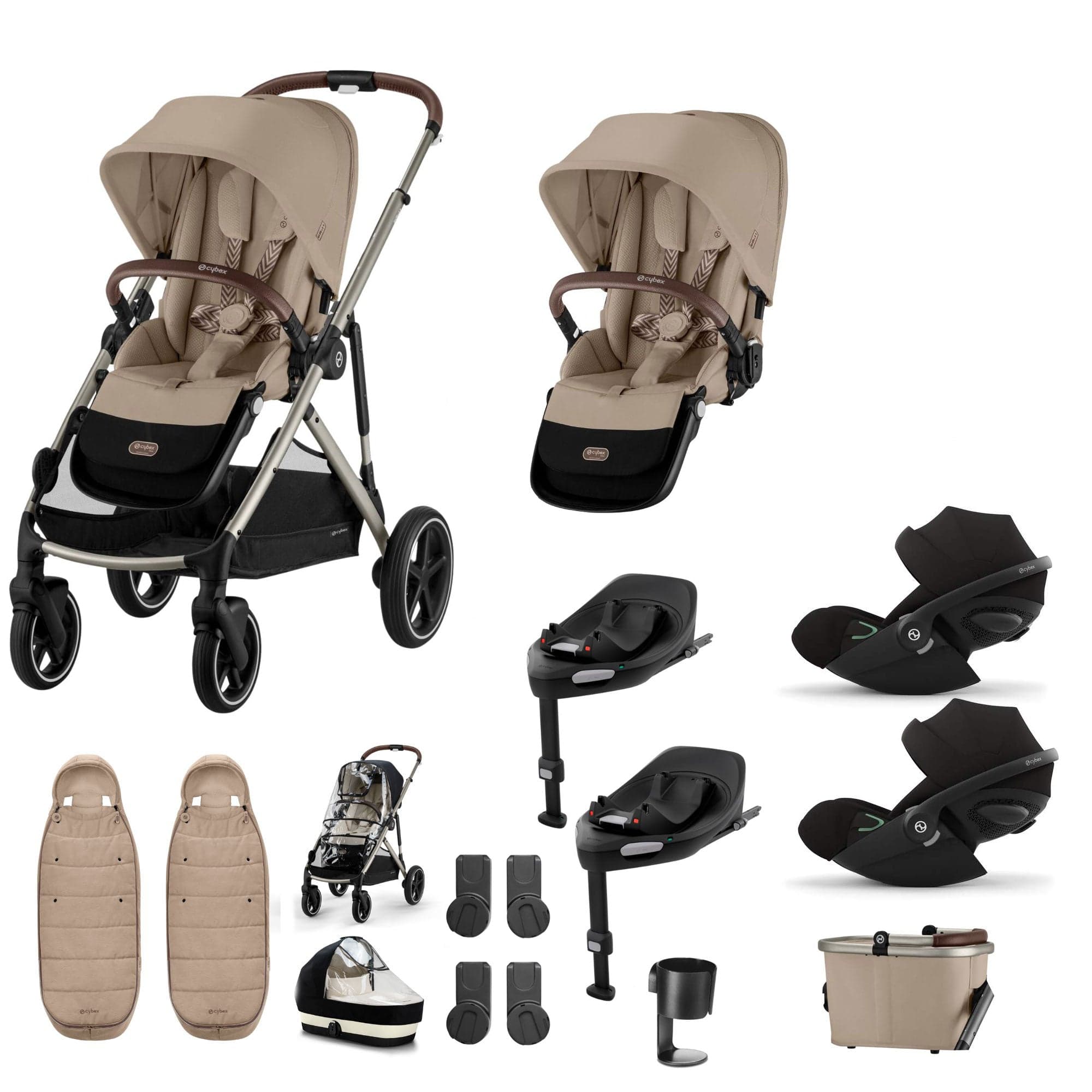 Cybex travel systems Cybex Gazelle S Twin Luxury Pushchair Bundle - Almond Beige 20391-TWN-LUX-ALM-5