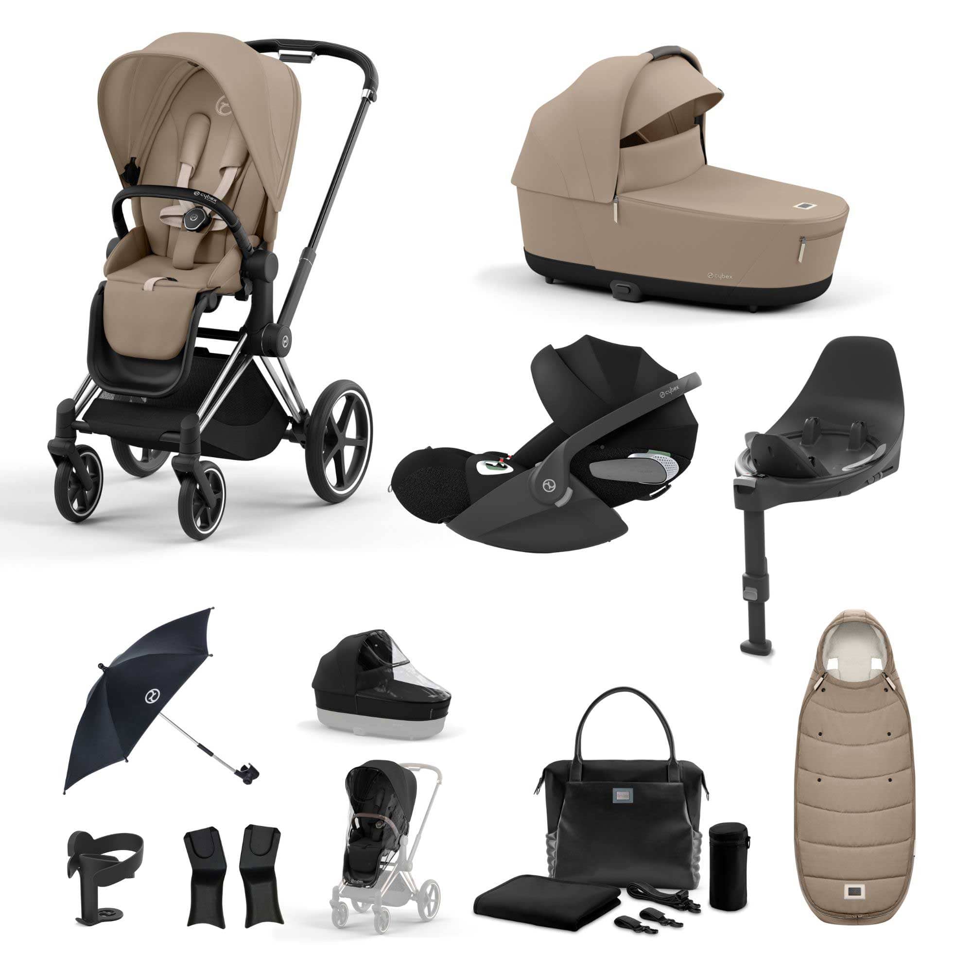 Cybex travel systems Cybex Priam Cloud T Travel System - Cozy Beige 19675-CHR-CLT-CZY-BEI