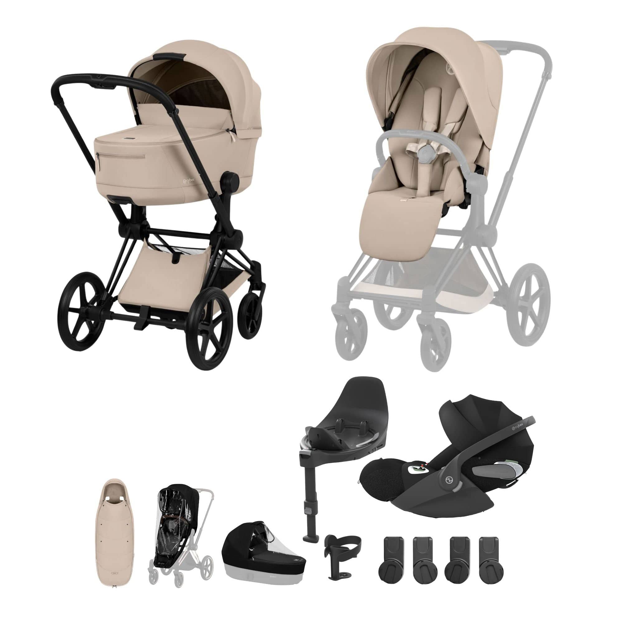 Cybex travel systems Cybex Priam Ultimate Accessory Bundle - Comfort Collection - Cozy Beige 21955-MB-COZ-BEI