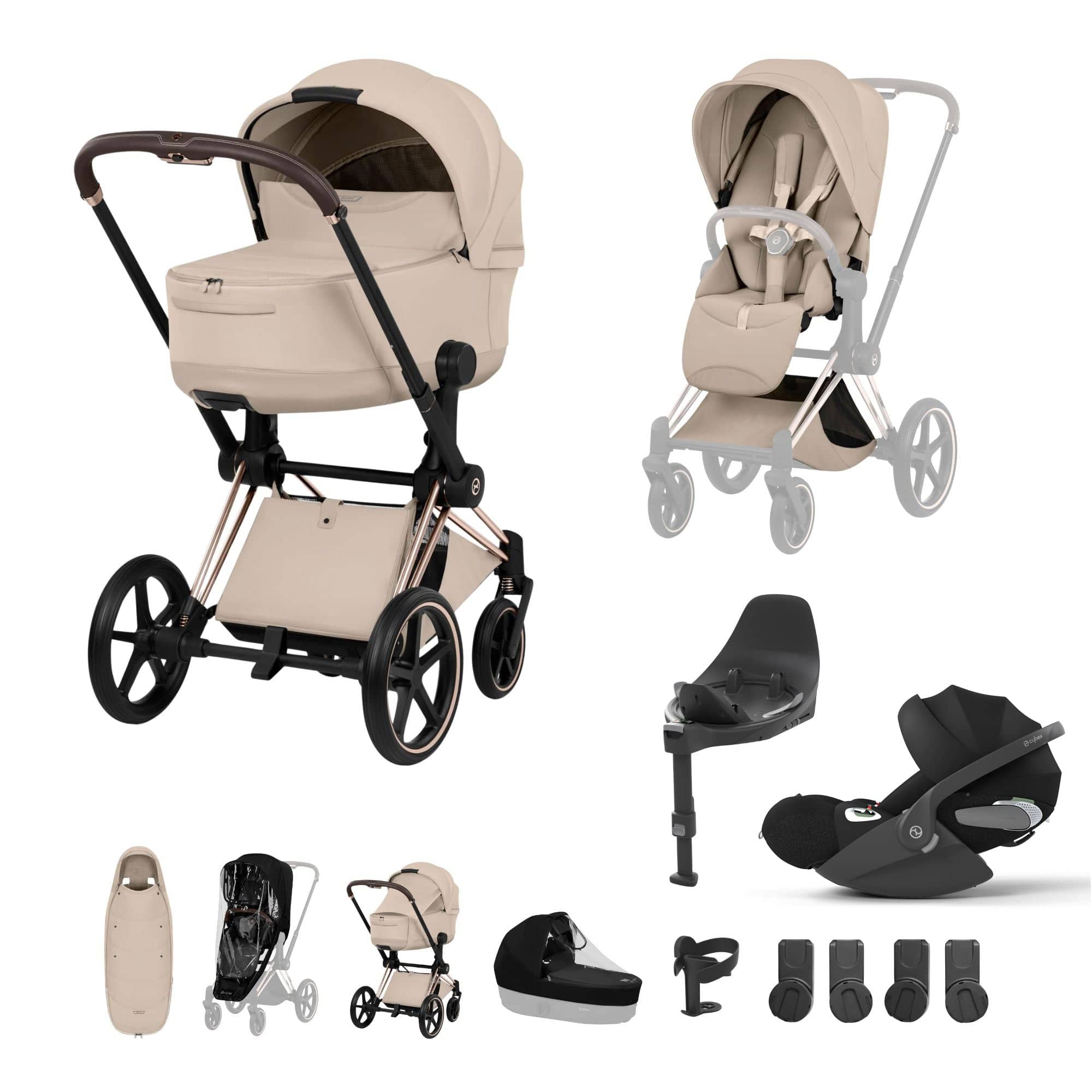 Cybex Travel Systems Cybex Priam Ultimate Accessory Bundle - Style Collection - Cozy Beige 21864-RG-COZ-BEI