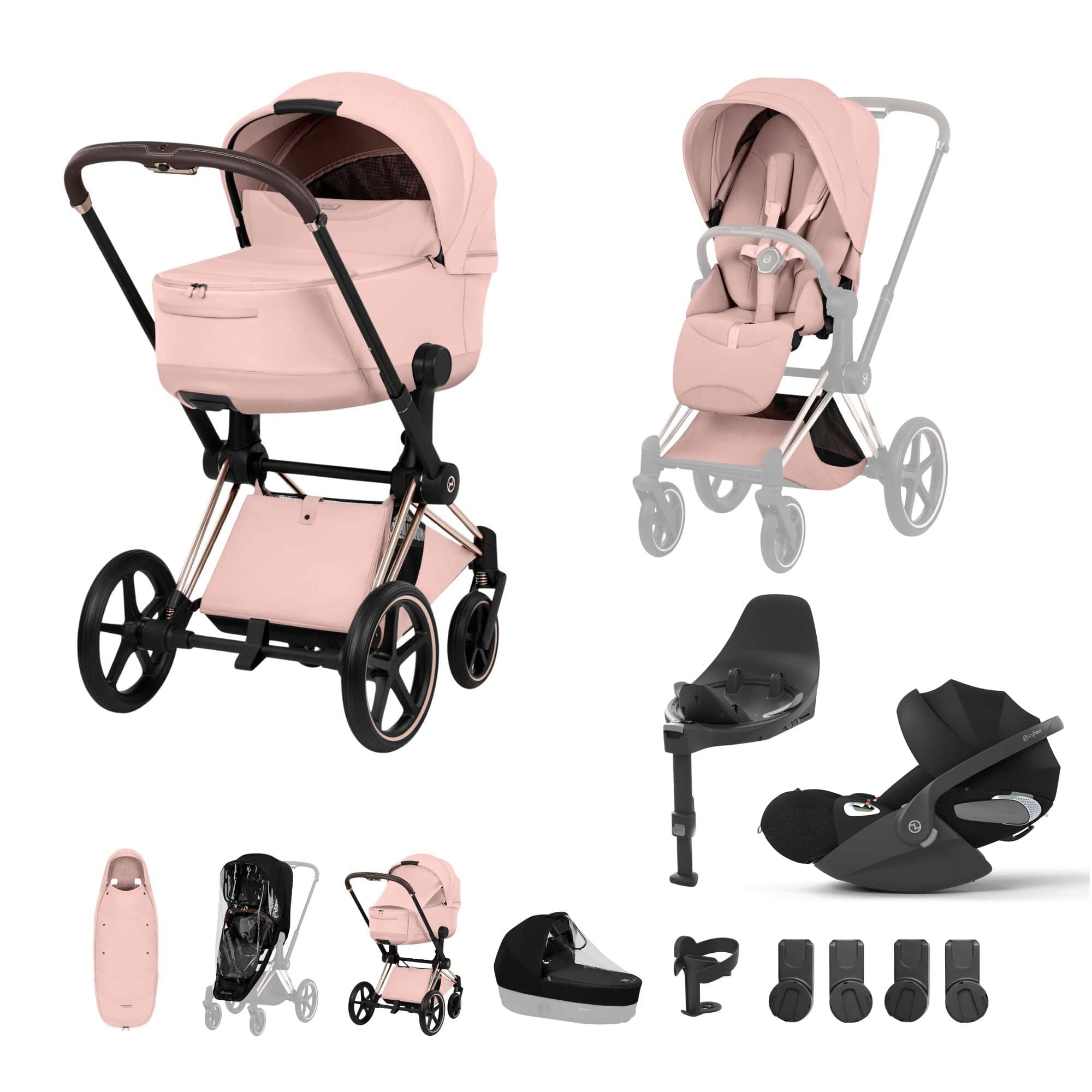 Cybex Travel Systems Cybex Priam Ultimate Accessory Bundle - Style Collection - Peach Pink 21864-RG-PEA-PNK