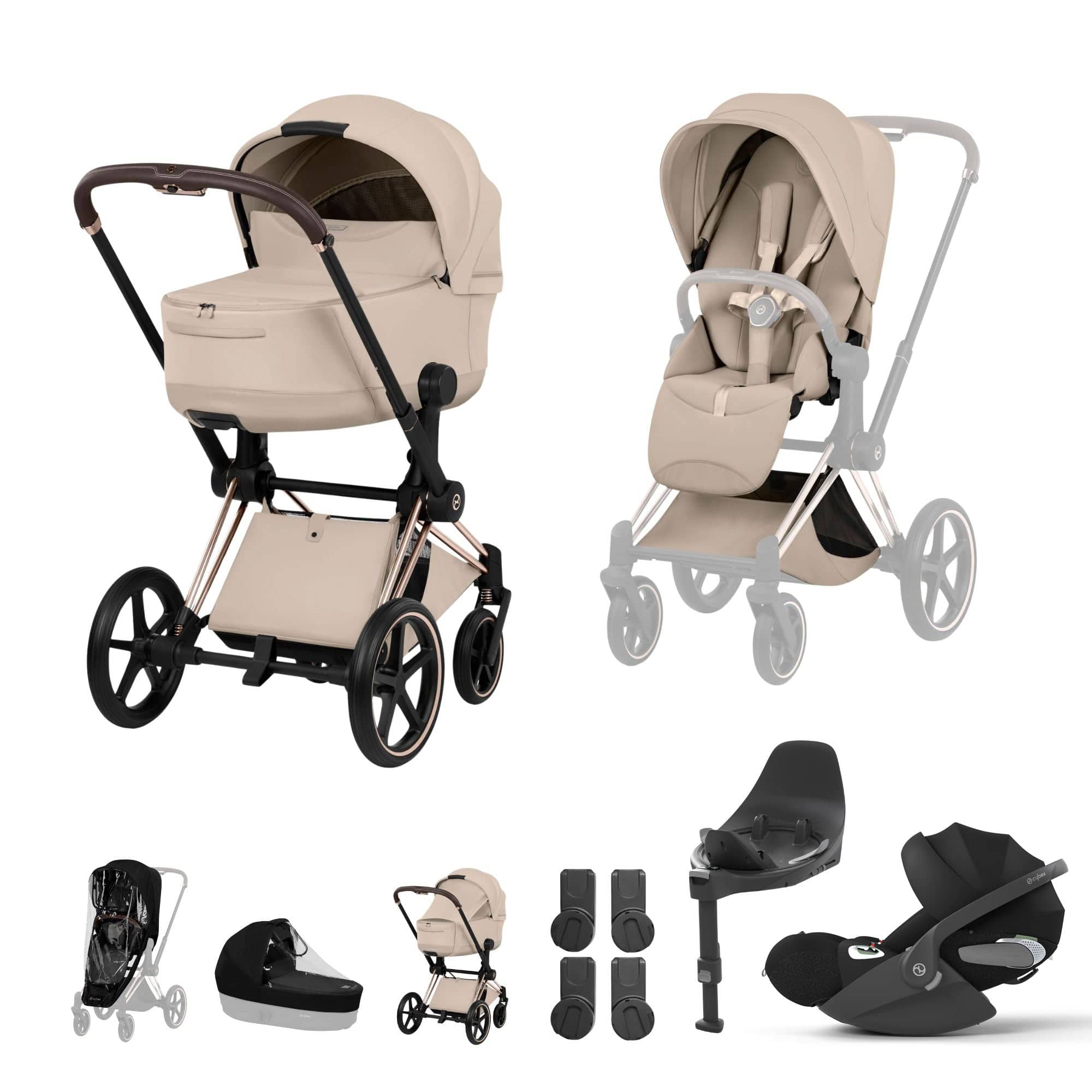 Cybex Travel Systems Cybex Priam Ultimate Bundle - Style Collection - Cozy Beige 21842-RG-COZ-BEI
