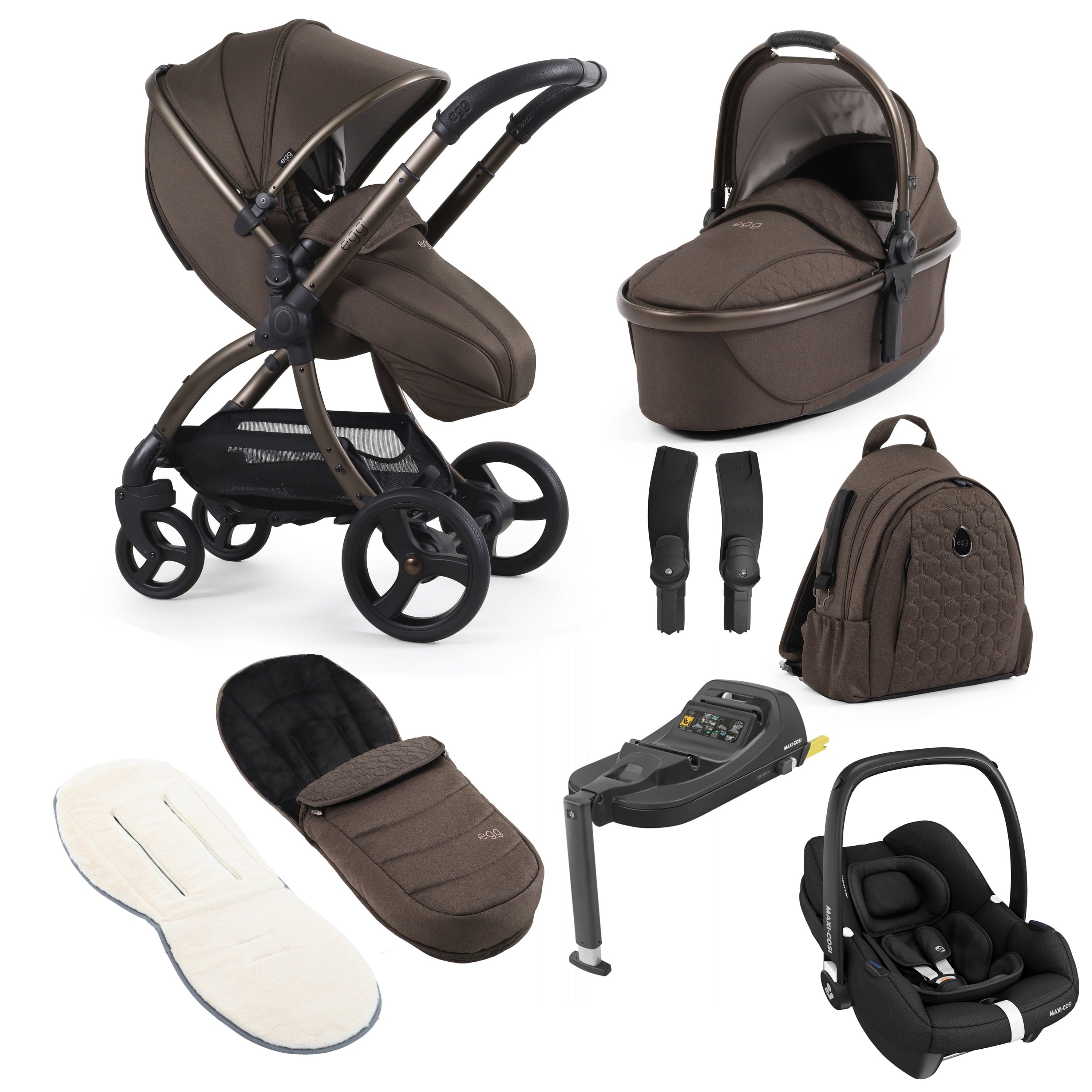 egg travel systems egg3 Luxury Maxi-Cosi Travel System Bundle - Chocolate Velvet 18011-CAB-CHV