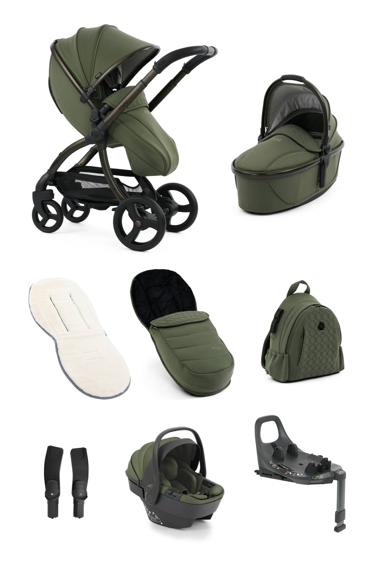 egg travel systems egg3 Luxury Travel System Bundle - Sage 23556-SGE