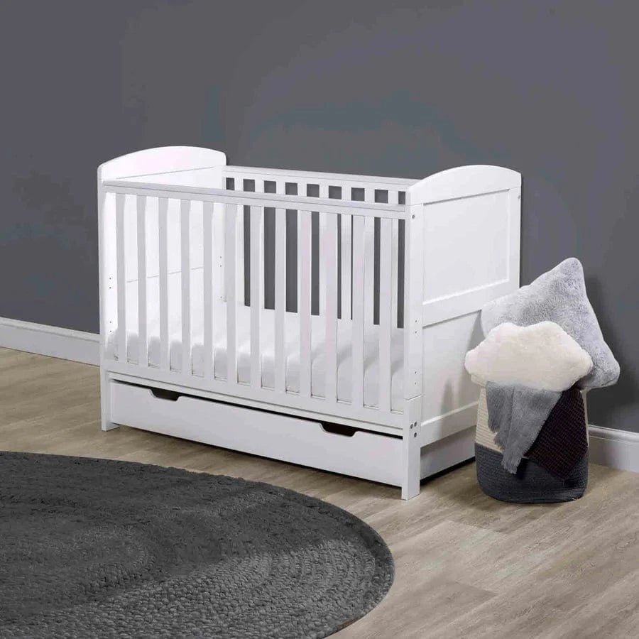 Ickle Bubba baby cot beds Ickle Bubba Coleby Mini Cot Bed & Under Drawer White