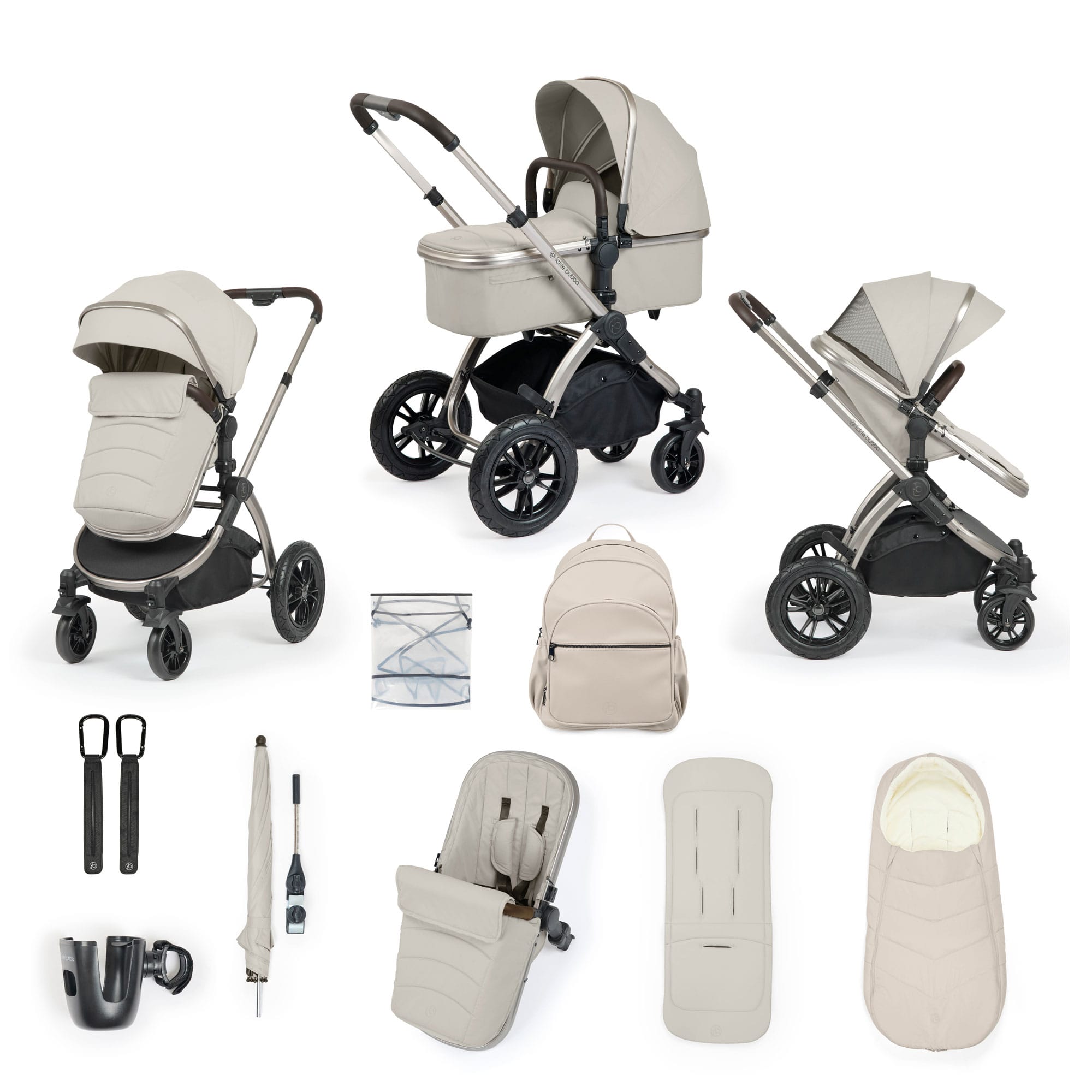 Ickle Bubba baby prams Ickle Bubba Stomp Luxe Elements Edition 12 Piece Pram - Moonbeam 10-014-000-171