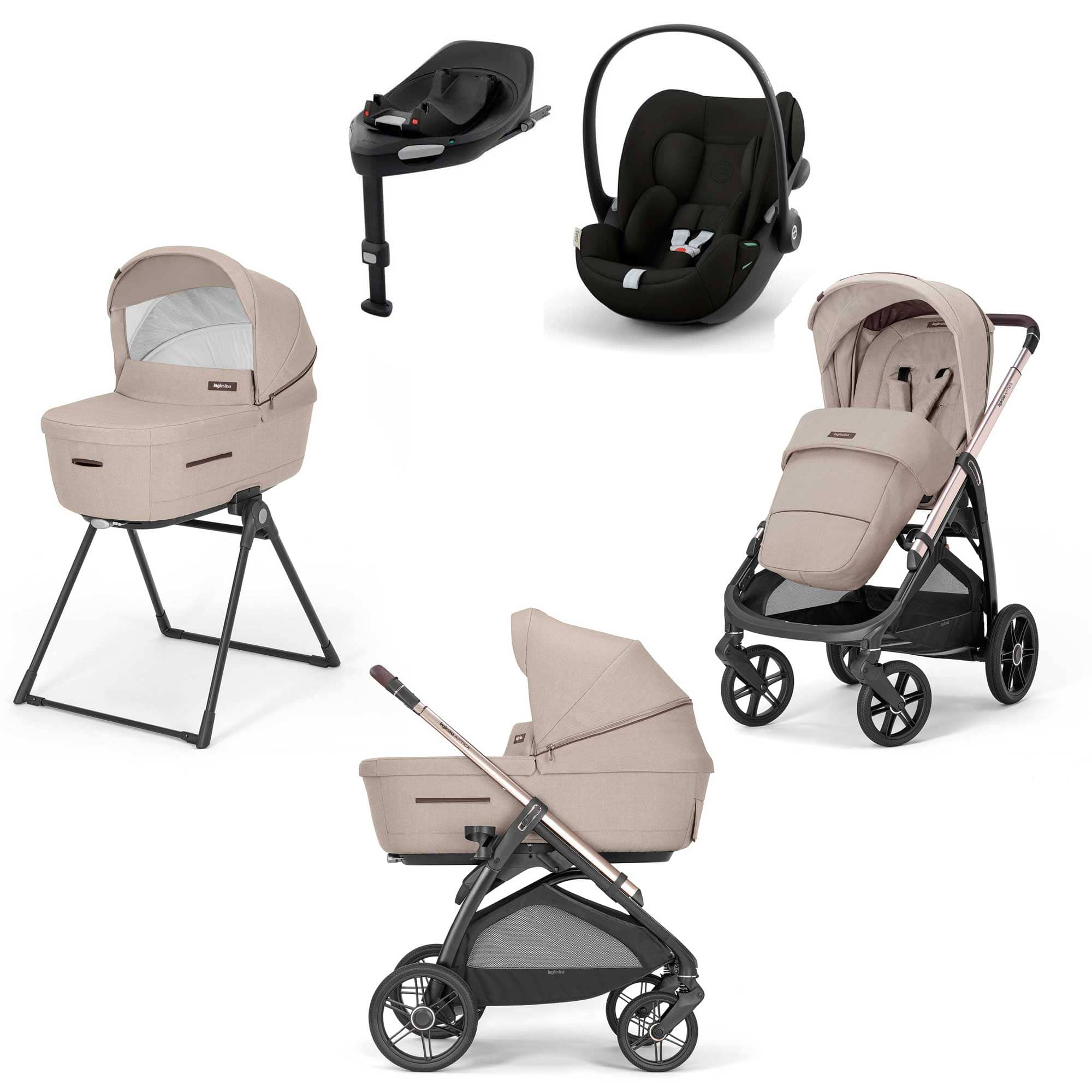 Inglesina travel systems Inglesina Aptica Quattro Cybex Travel System - Pashmina Beige STR/ING/154008-2