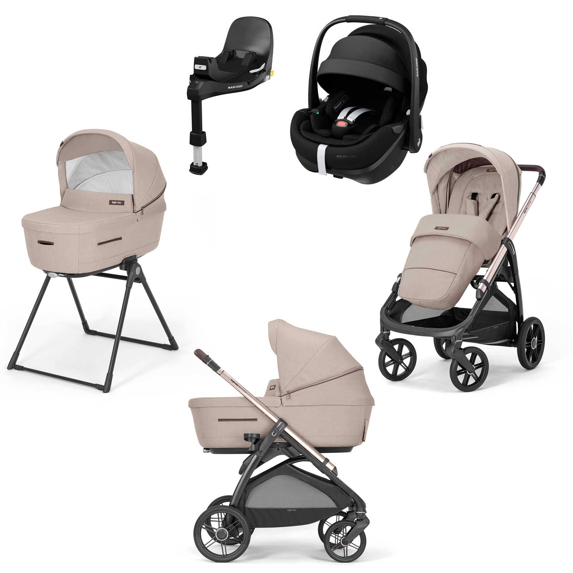 Inglesina travel systems Inglesina Aptica Quattro Maxi-Cosi Travel System - Pashmina Beige STR/ING/154008-1