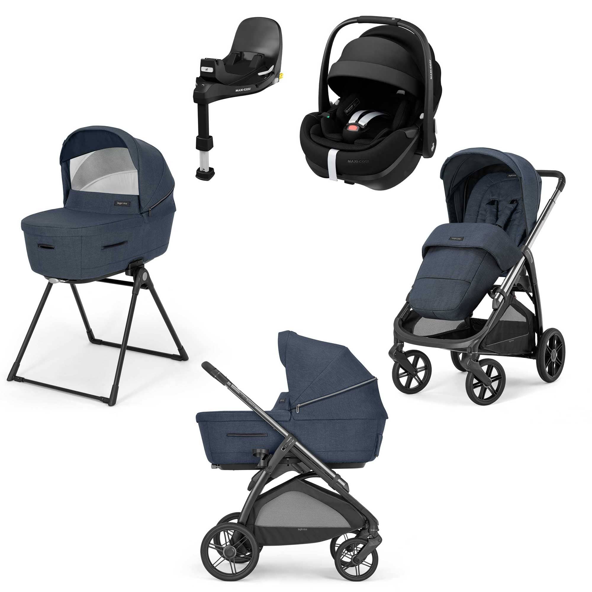 Inglesina travel systems Inglesina Aptica Quattro Maxi-Cosi Travel System - Resort Blue STR/ING/154015-1