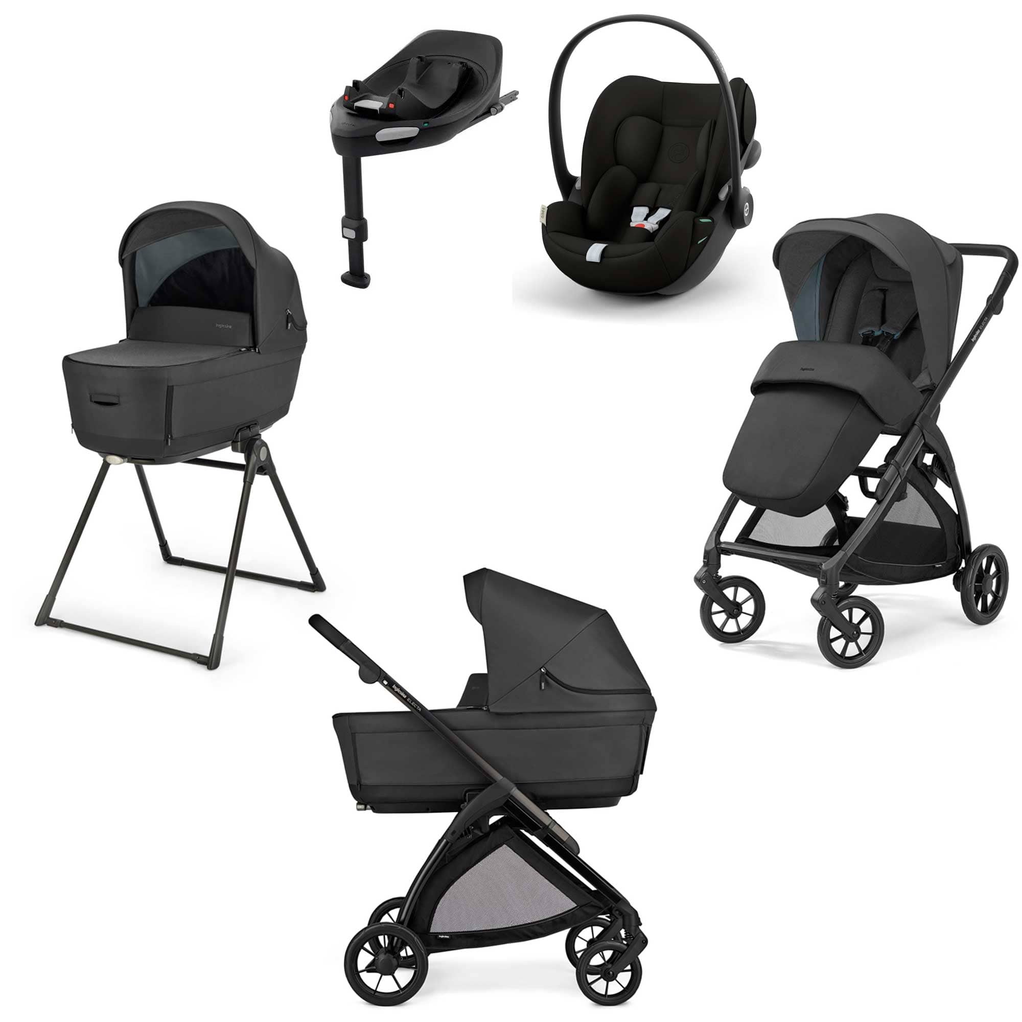 Inglesina travel systems Inglesina Electa Quattro Cybex Travel System - Upper Black STR/ING/153995-5