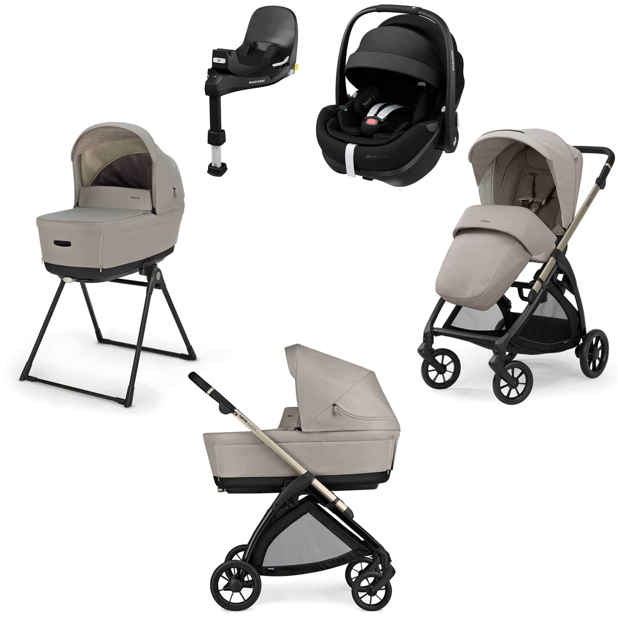 Inglesina travel systems Inglesina Electa Quattro Maxi-Cosi Travel System - Battery Beige STR/ING/153971-1