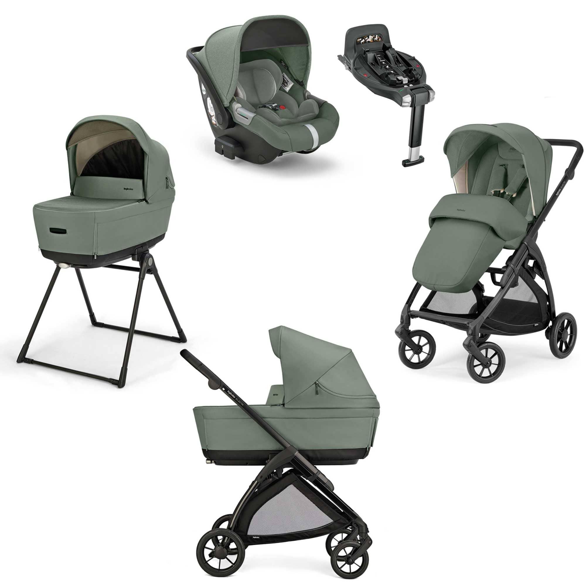Inglesina travel systems Inglesina Electa Quattro Travel System - Murray Green STR/ING/153988