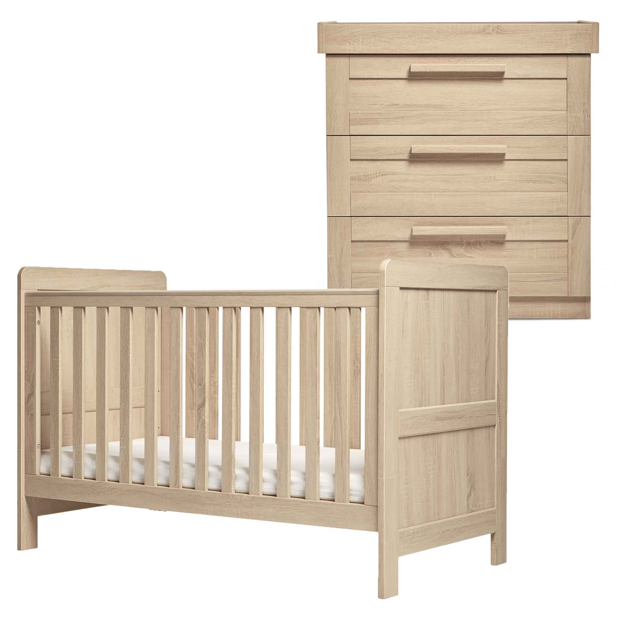 Mamas & Papas cot bed room sets Mamas & Papas Atlas 2 Piece Roomset Light Oak