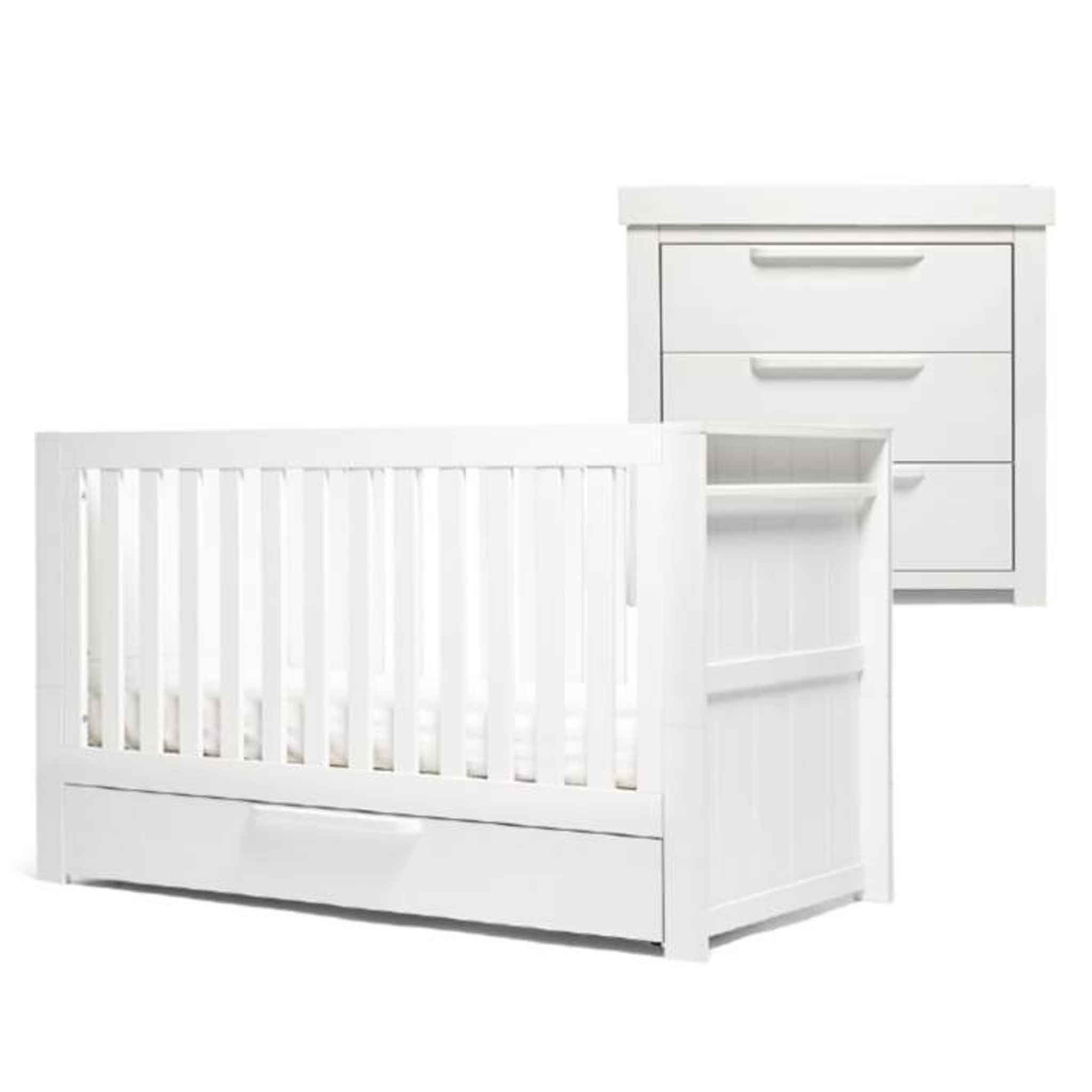 Mamas & Papas cot bed room sets Mamas & Papas Franklin 2 Piece Cot Bed Roomset White Wash