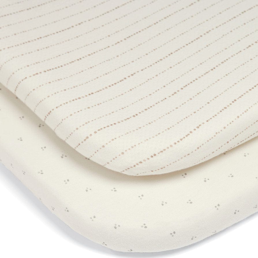 Mamas & Papas pram & moses sheets Mamas & Papas Lua Bedside Crib Sheets - Oatmeal 7781TJ801