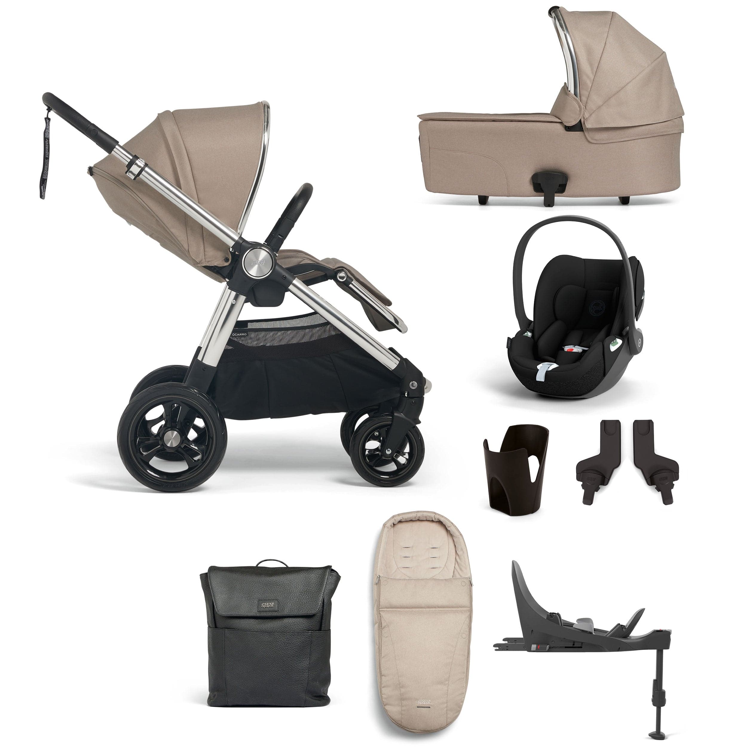 Mamas & Papas travel systems Mamas & Papas Ocarro 8 Piece Cybex Travel System in Biscuit