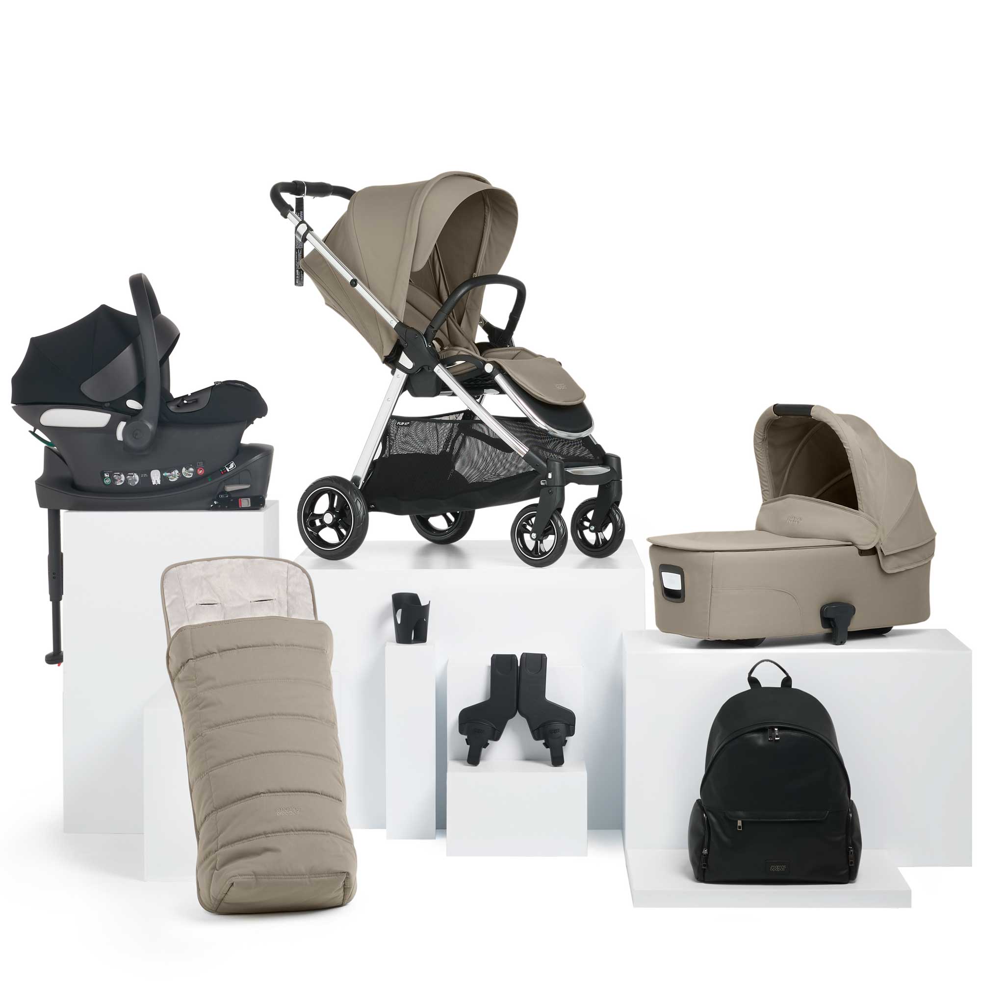 Mamas & Papas travel systems Mamas & Papas Flip XT³ 8 Piece Essentials Bundle with Car Seat - Sage Grey
