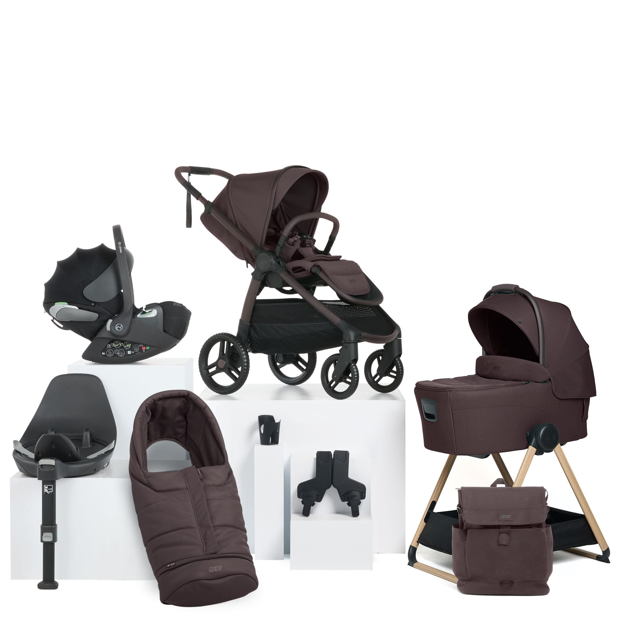 Mamas & Papas travel systems Mamas & Papas Ocarro 2 Complete 9 Piece Cloud T Bundle in Americano 67091AM01