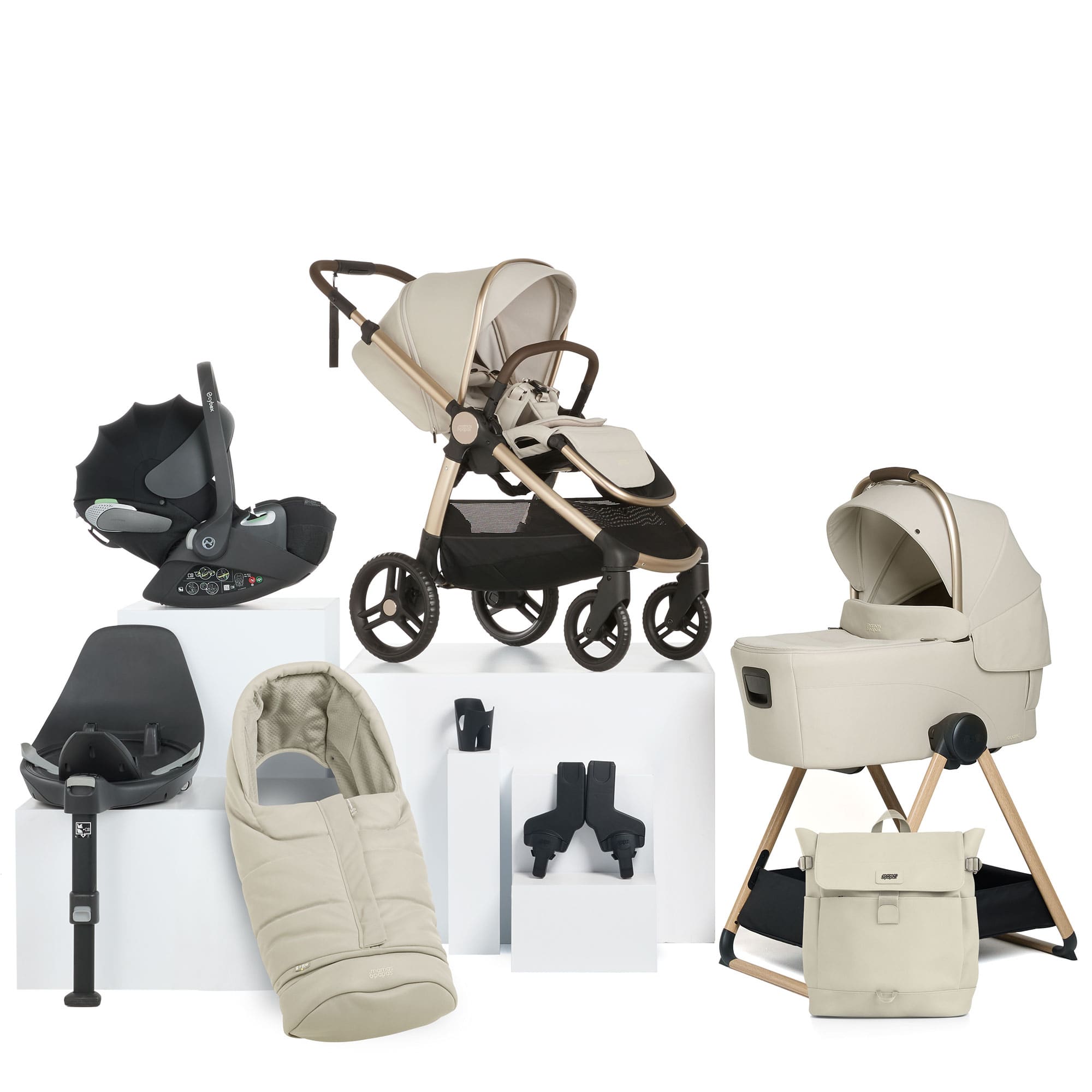 Mamas & Papas travel systems Mamas & Papas Ocarro 2 Complete 9 Piece Cloud T Bundle in Shell 6709S4304