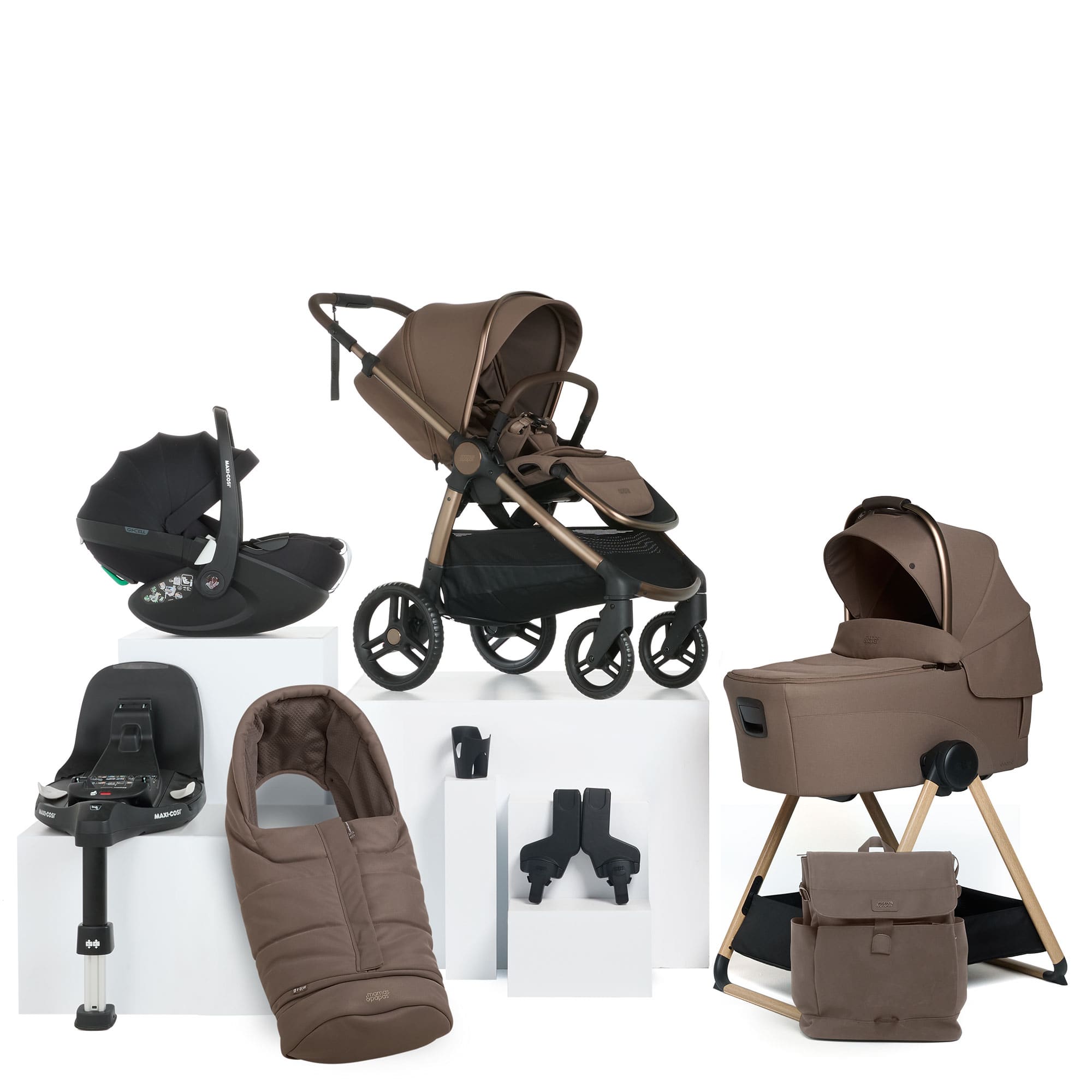 Mamas & Papas travel systems Mamas & Papas Ocarro 2 Complete 9 Piece Pebble 360 Pro 2 Bundle in Crema 67092CR01-5