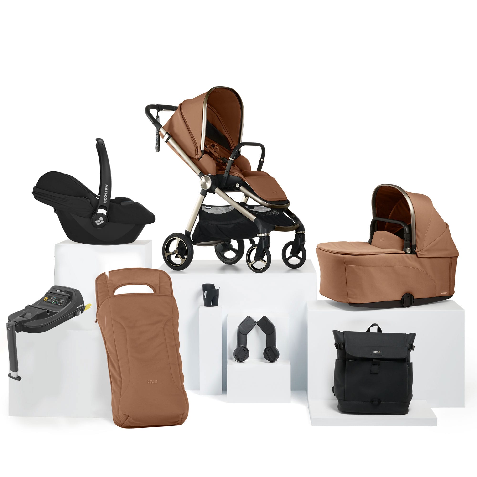 Mamas & Papas travel systems Mamas & Papas Vardo Complete Maxi-Cosi Bundle - Nutmeg 52421NM01-02