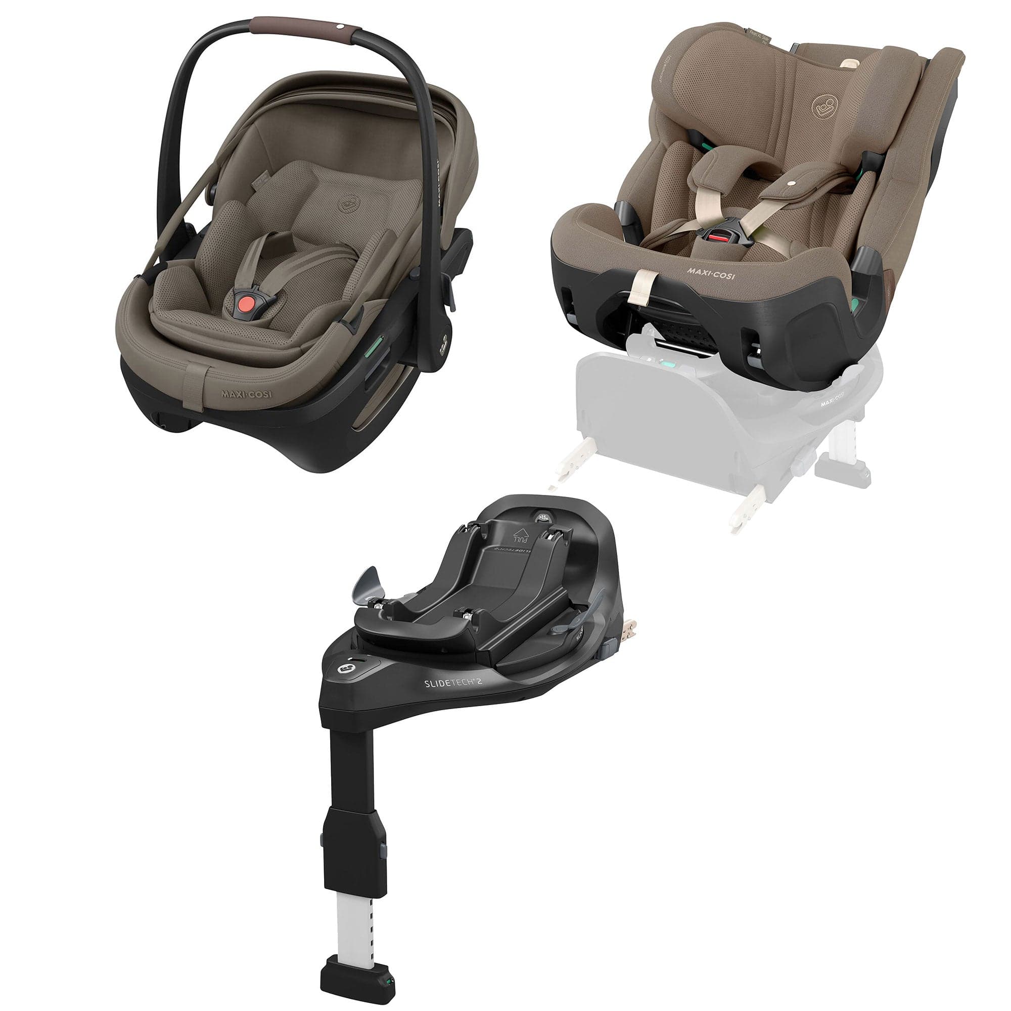 Maxi-Cosi baby car seats Maxi-Cosi Coral Slide Pro, Pearl XL Slide Pro & Base Bundle - Oak Truffle KF10000152