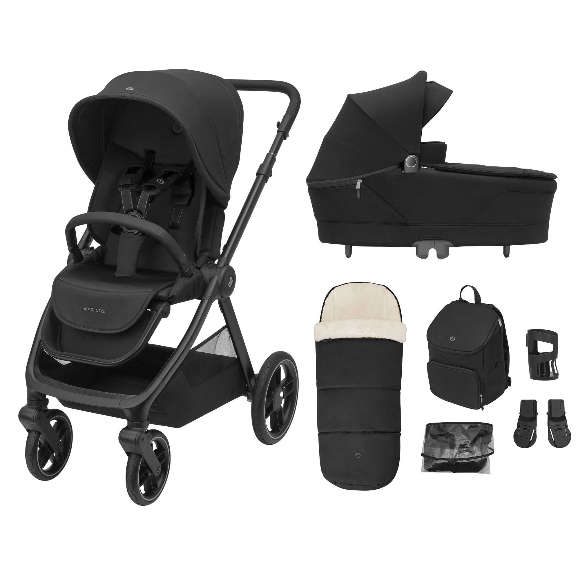 Maxi-Cosi baby prams Maxi-Cosi Oxford+ 7pc Essential Bundle - Twillic Black KF10000118