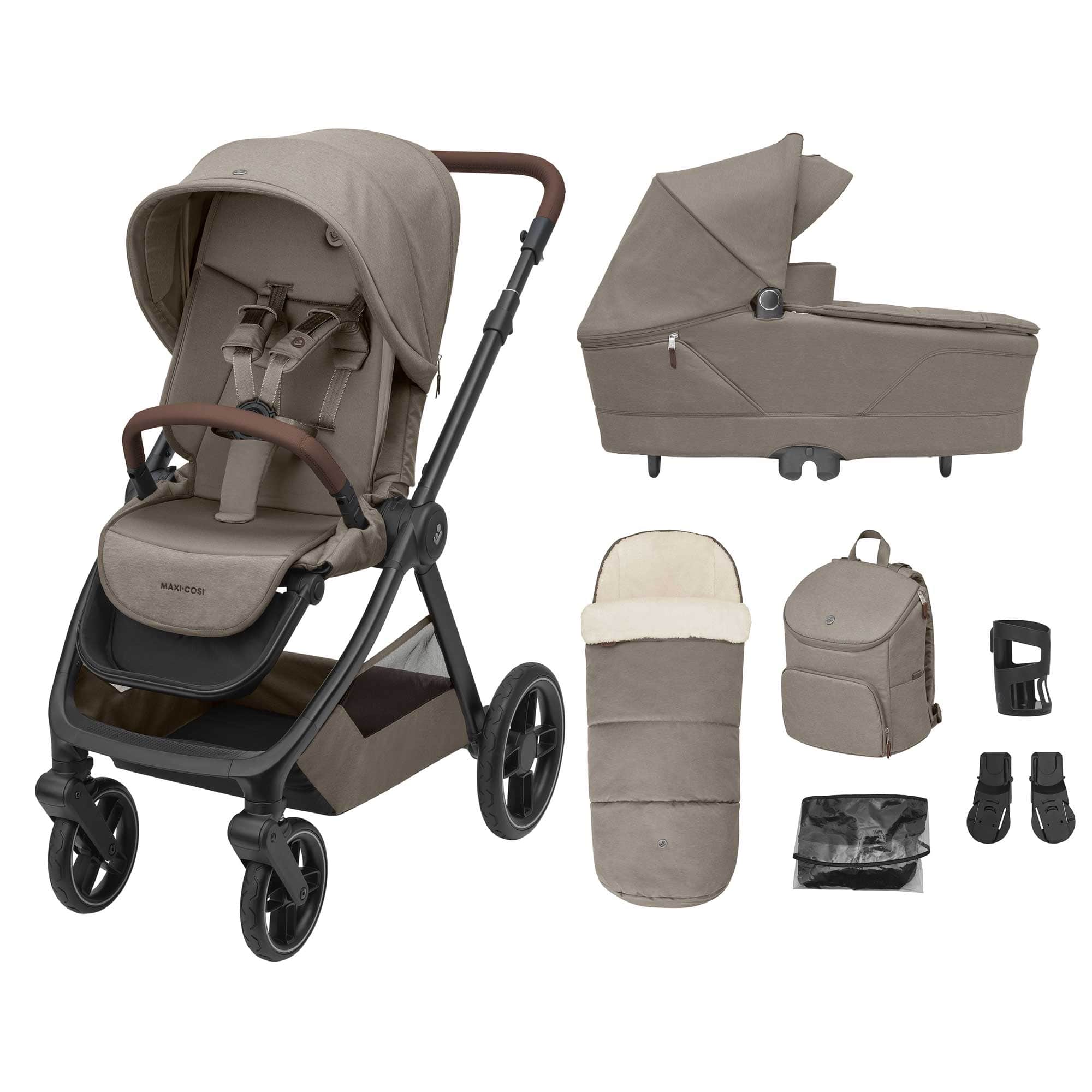 Maxi-Cosi baby prams Maxi-Cosi Oxford+ 7pc Essential Bundle - Twillic Truffle KF10000119