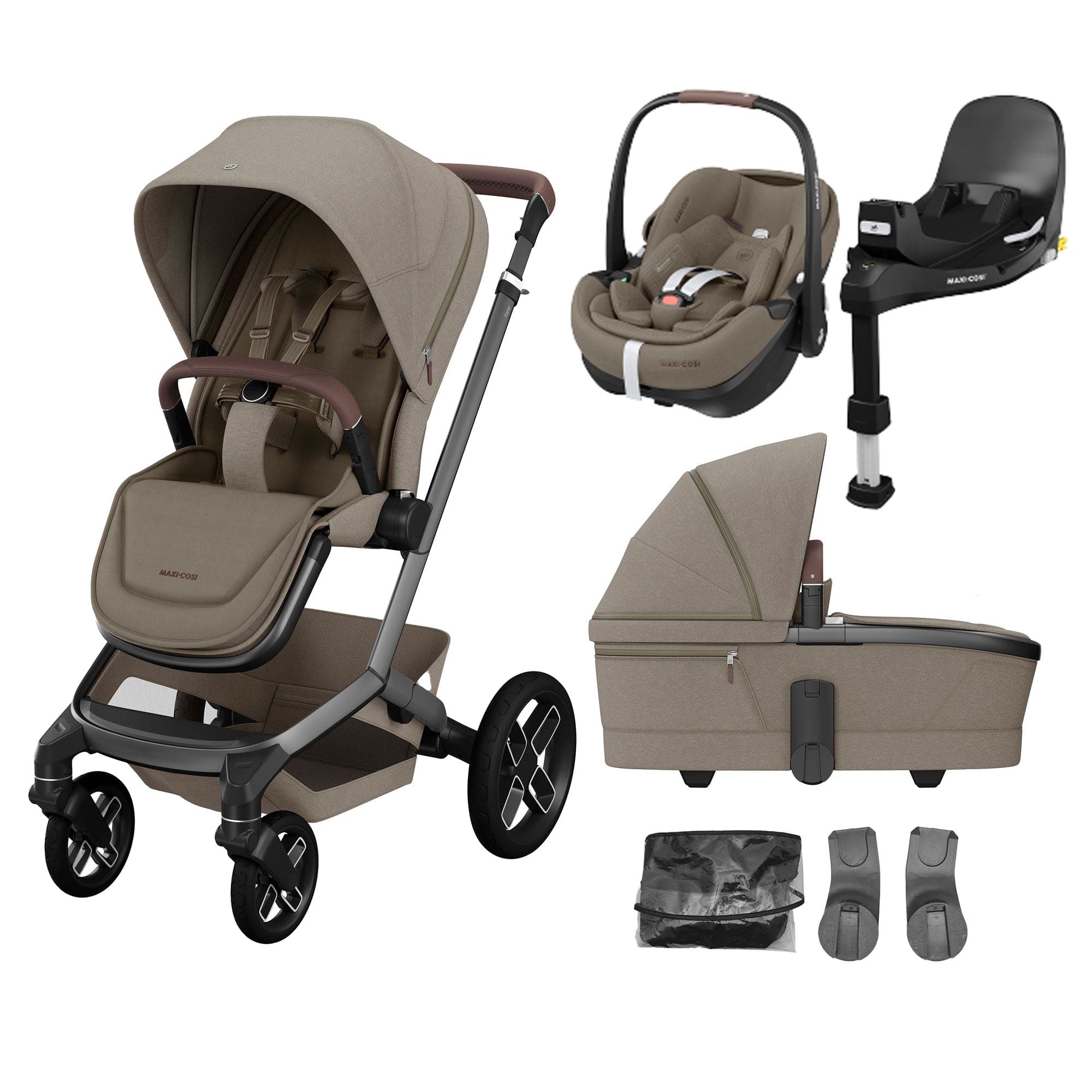 Maxi-Cosi travel systems Maxi-Cosi FAME Travel System in Twillic Truffle (Black Wheels) KF63300000
