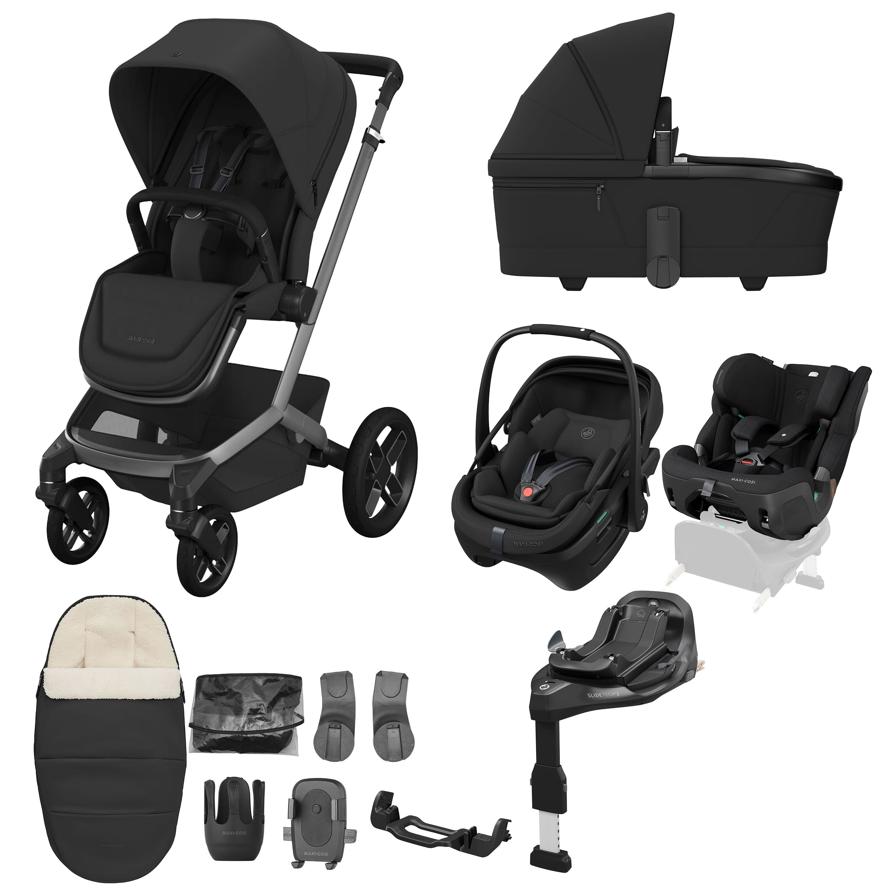 Maxi-Cosi travel systems Maxi-Cosi Fame 10 Piece Ultimate Family XL Bundle - Onyx Black KF10000244