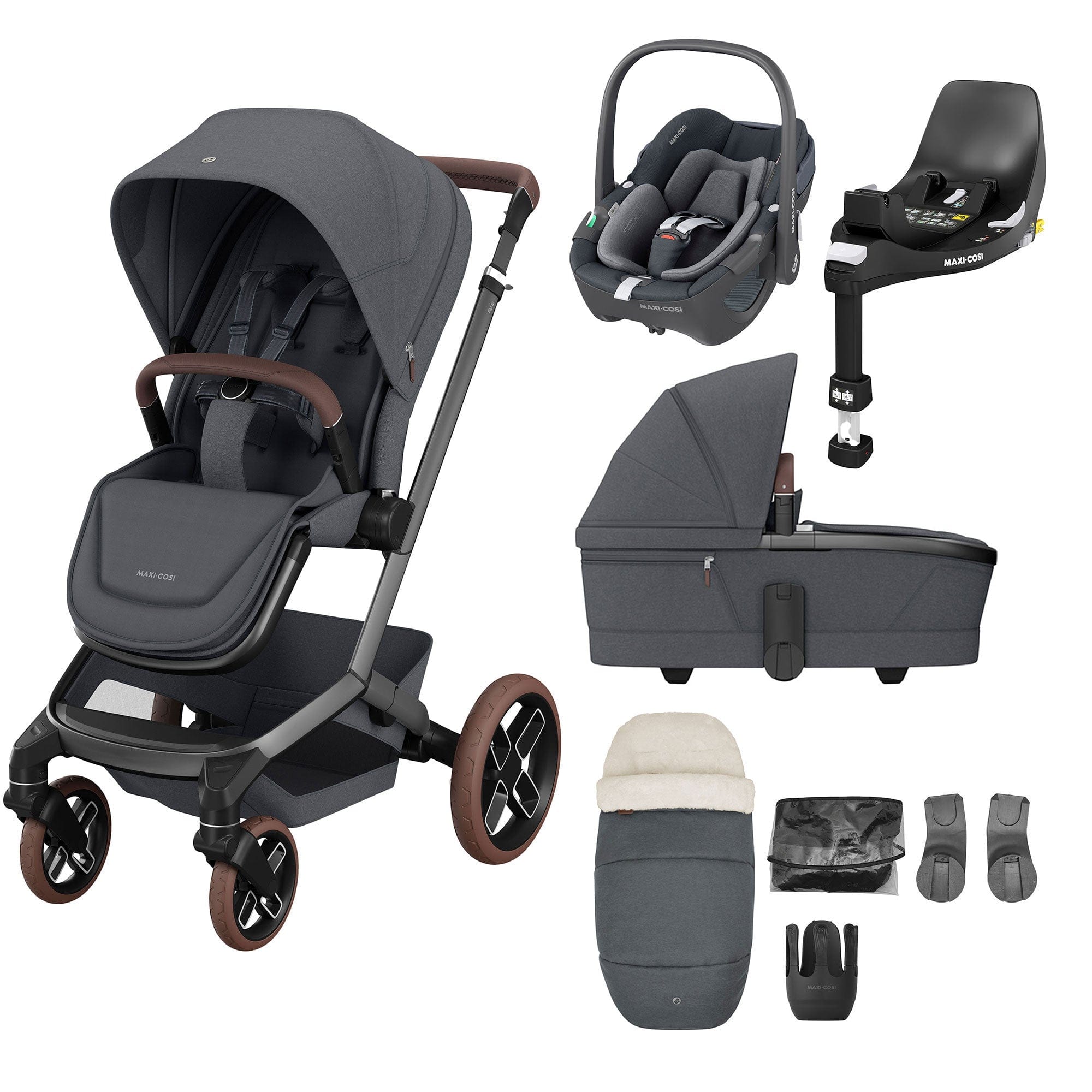 Maxi-Cosi travel systems Maxi-Cosi FAME 8 Piece Complete Travel System in Twillic Graphite KF69300000