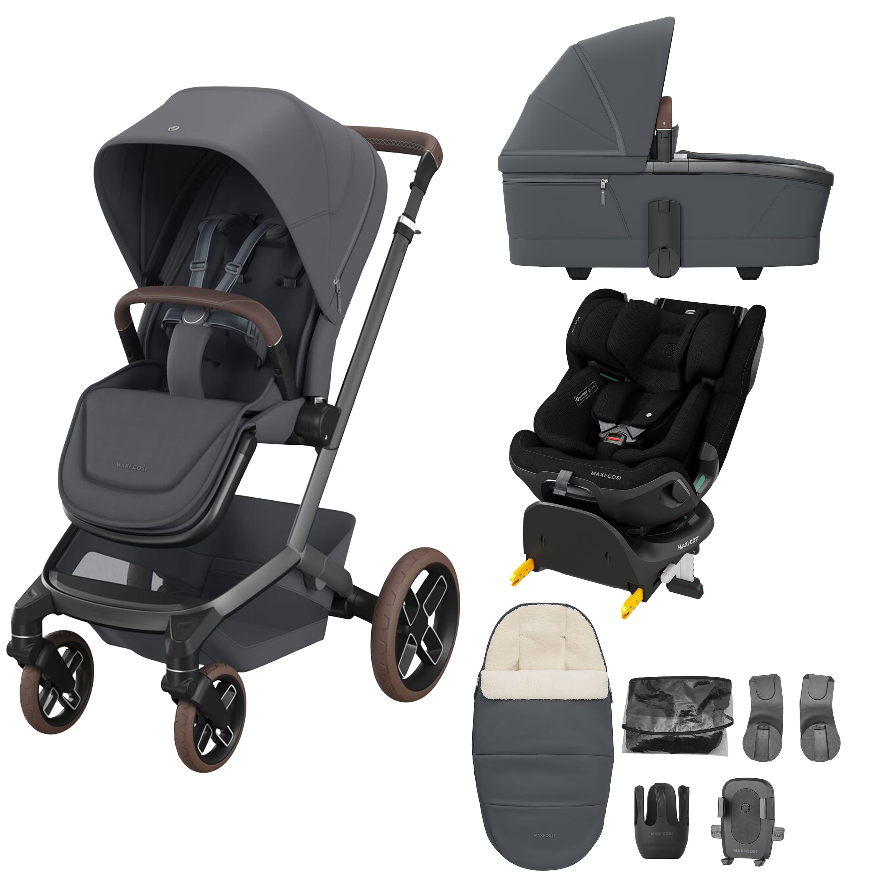 Maxi-Cosi travel systems Maxi-Cosi Fame 8 Piece Emerald 360 Pro Bundle - Moon Graphite KF10000231
