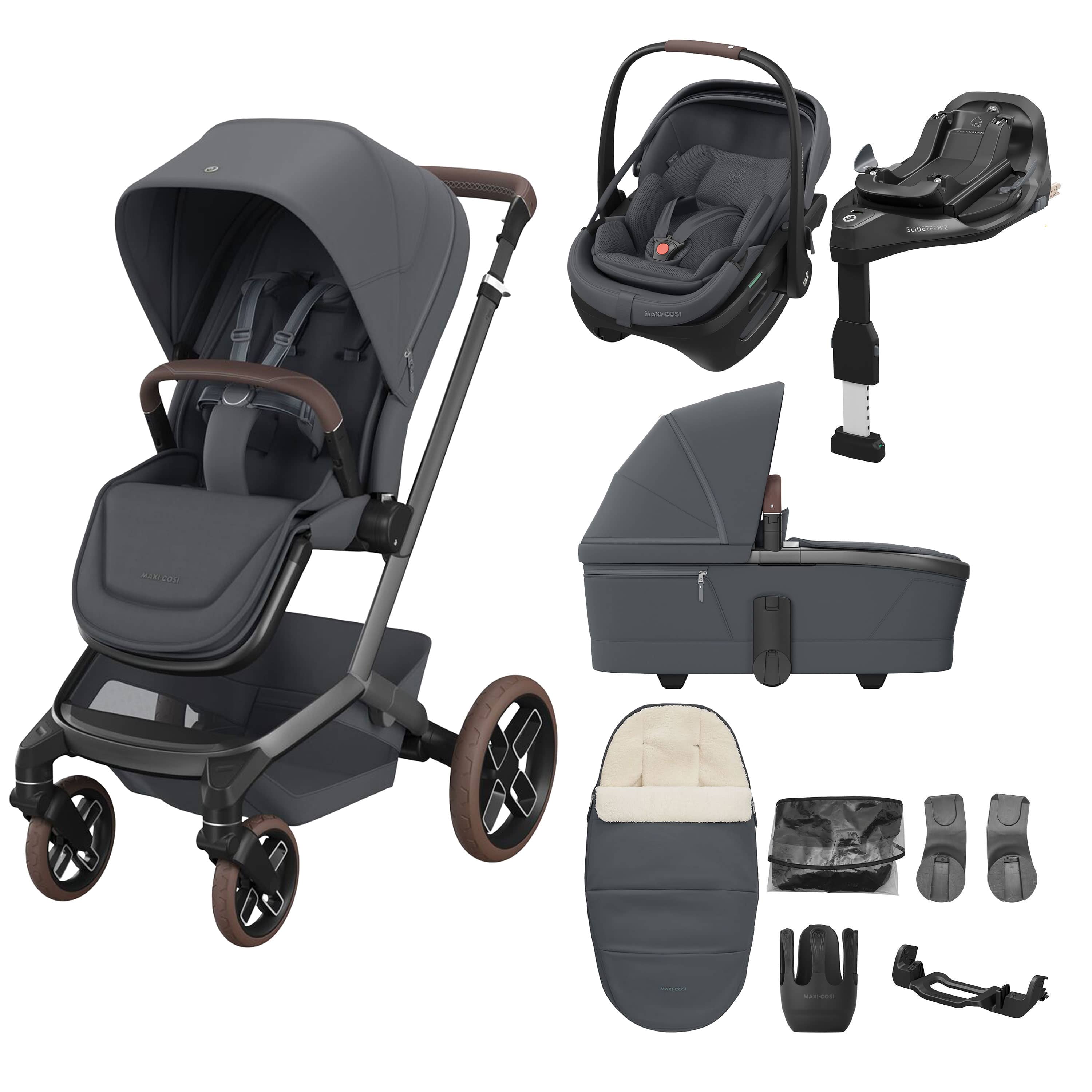 Maxi-Cosi travel systems Maxi-Cosi Fame 8 Piece Ultimate Bundle - Moon Graphite KF10000242