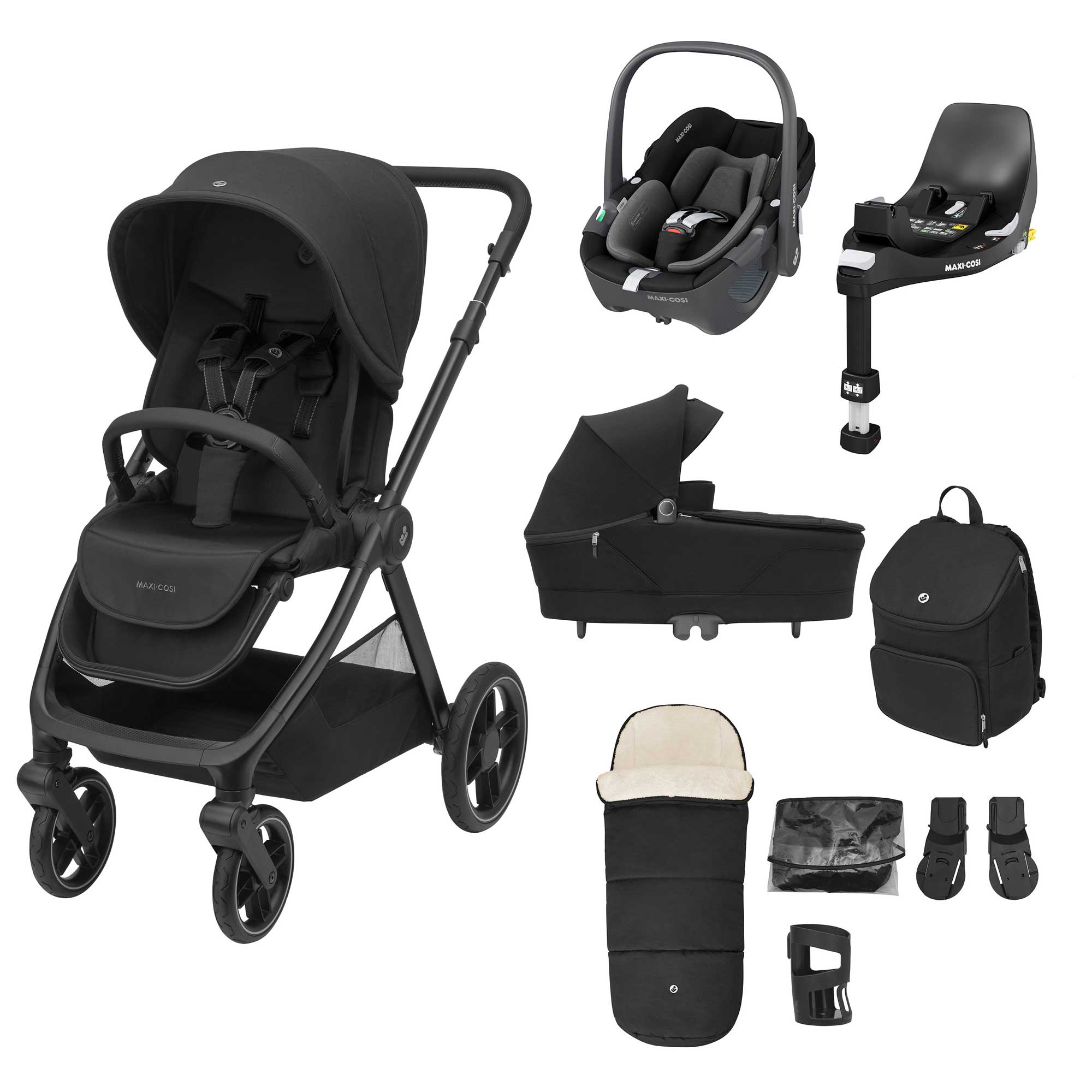 Maxi-Cosi travel systems Maxi-Cosi Oxford+ 9pc Complete 360 Bundle - Twillic Black KF10000122