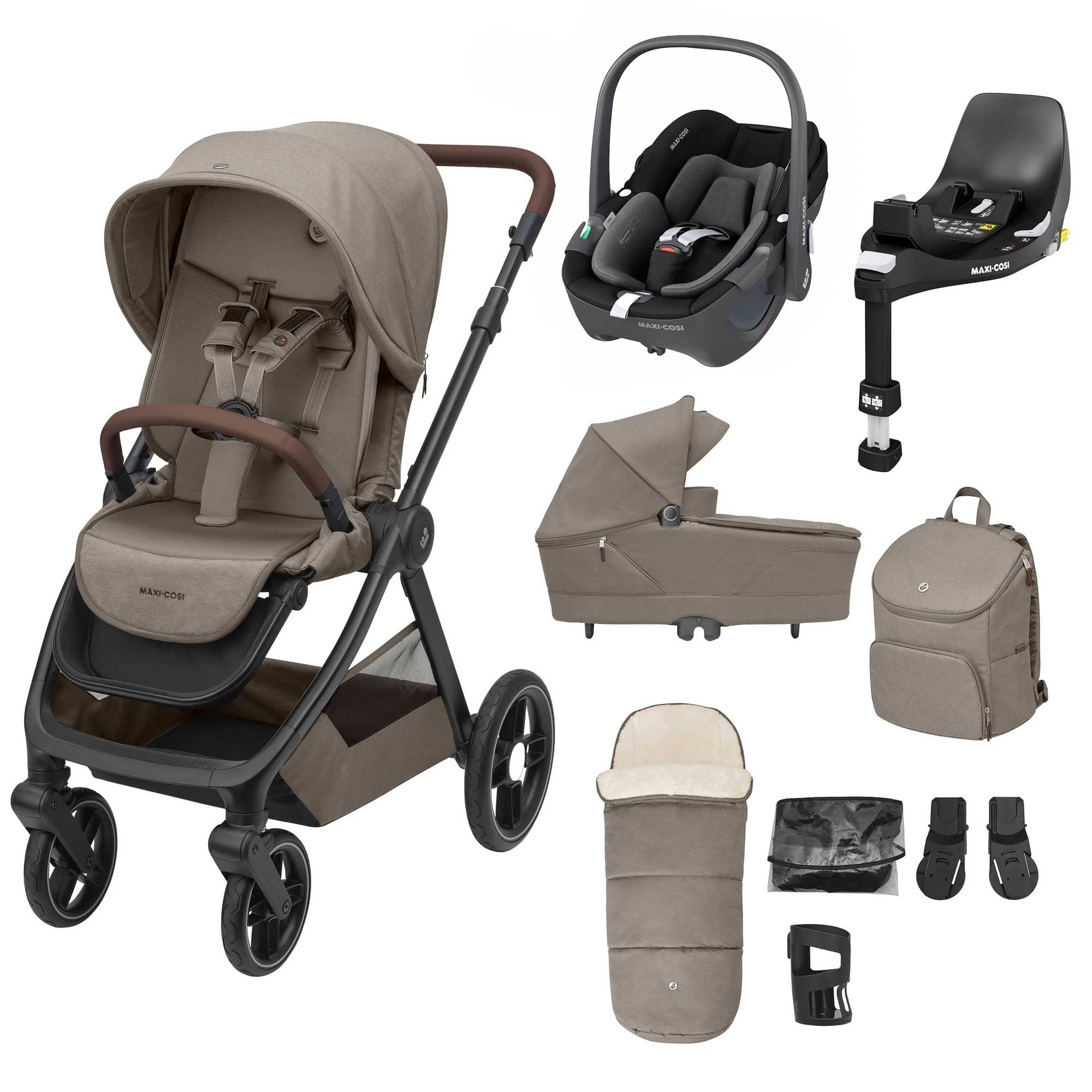Maxi-Cosi travel systems Maxi-Cosi Oxford+ 9pc Complete 360 Bundle - Twillic Truffle KF10000123