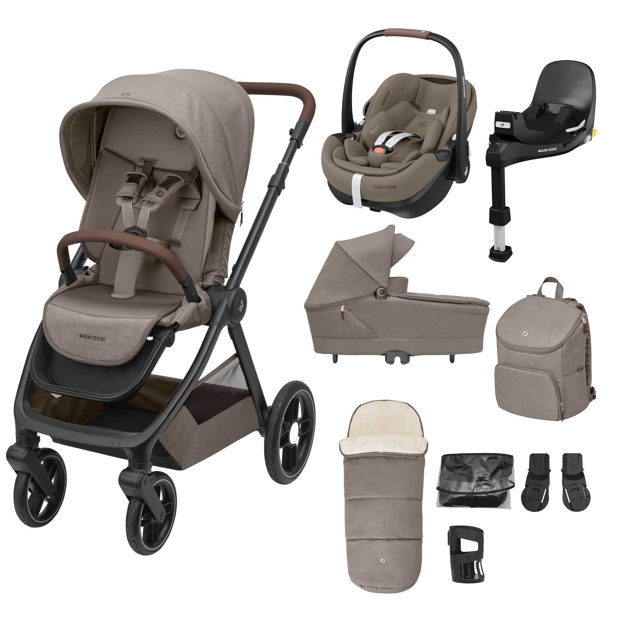 Maxi-Cosi travel systems Maxi-Cosi Oxford+ 9pc Premium 360 Pro 2 Bundle - Twillic Truffle KF10000121