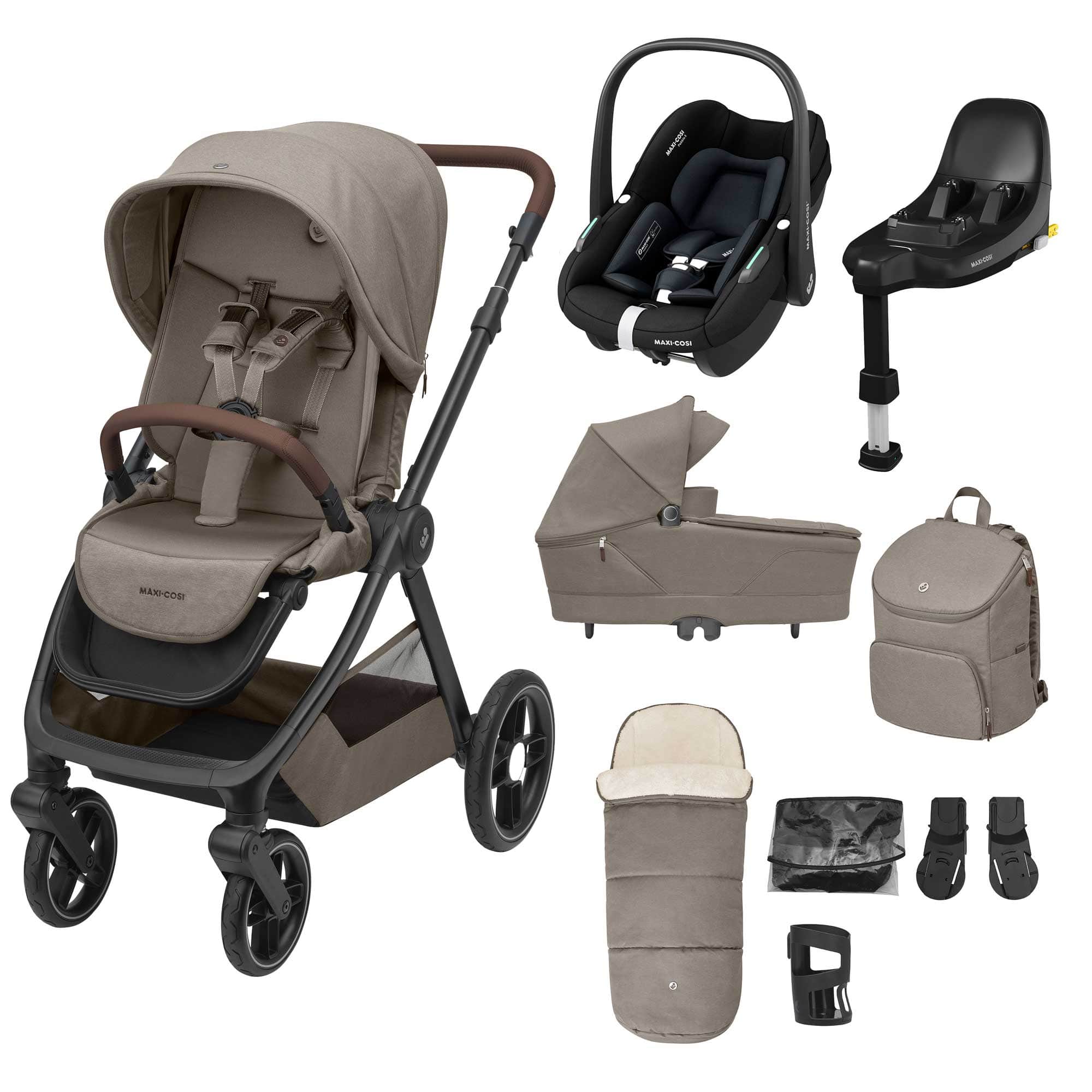 Maxi-Cosi travel systems Maxi-Cosi Oxford+ 9pc Select S Bundle - Twillic Truffle KF10000125