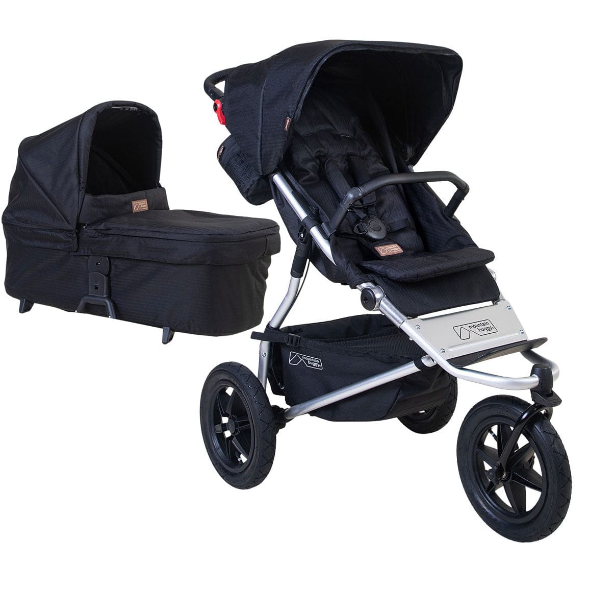 Mountain Buggy 3 wheel pushchairs Mountain Buggy Urban Jungle V4 With Carrycot Plus - Caviar 21601-CAV
