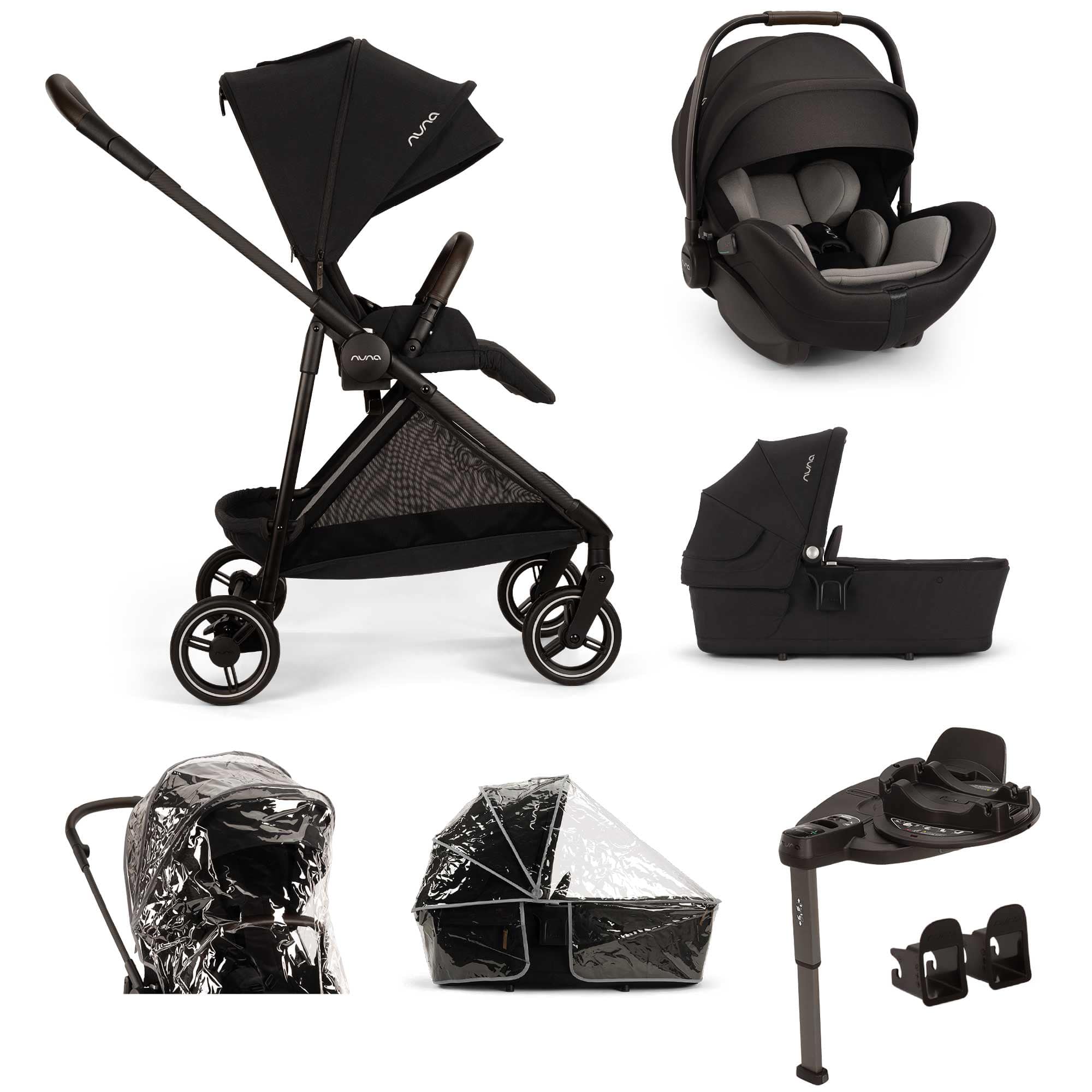 Nuna travel systems Nuna IXXA Next + ARRA Flex + BASE Curv Bundle - Caviar Z2BJIXXA1003UK