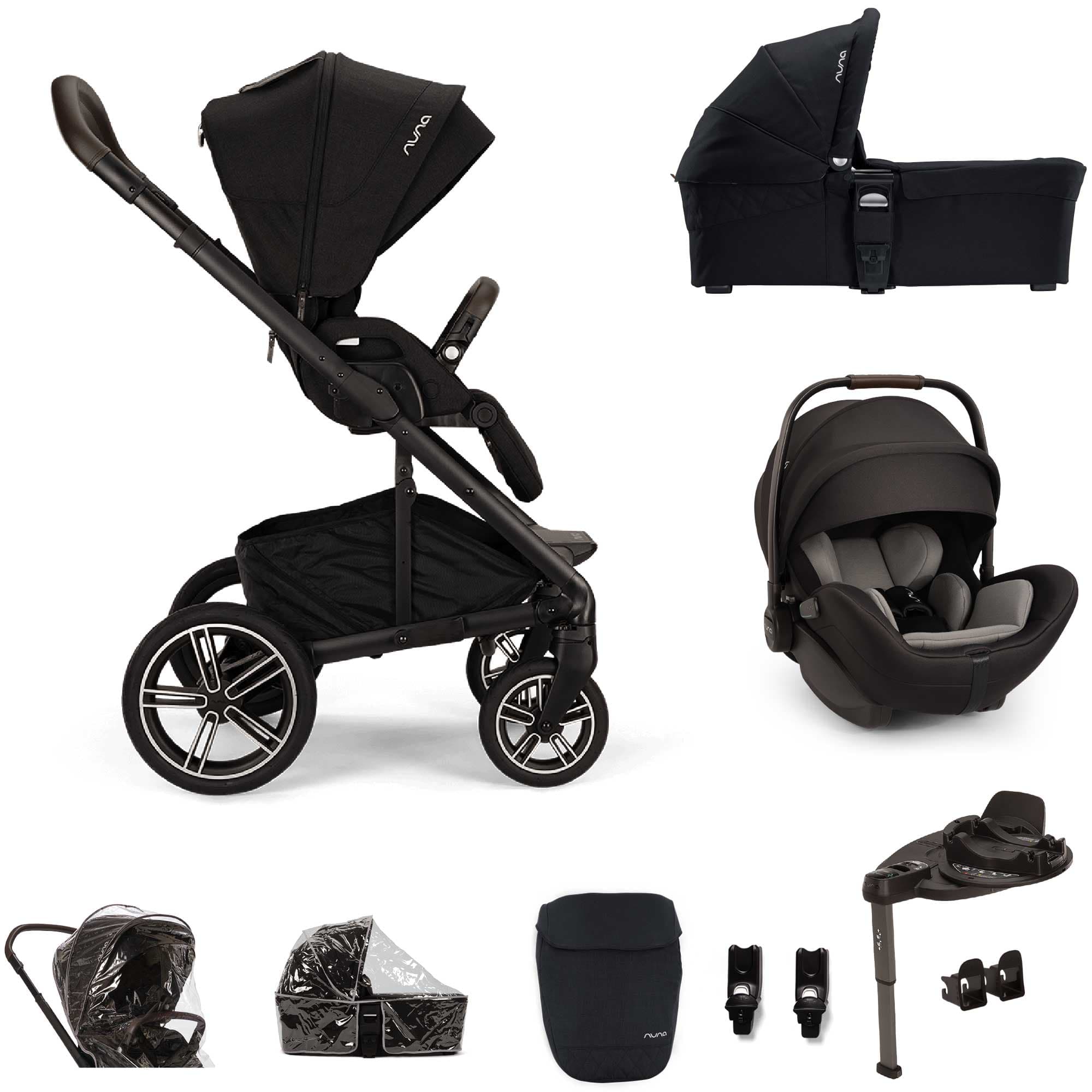 Nuna travel systems Nuna MIXX Next & ARRA Flex & BASE Curv Bundle - Caviar Z2BNMIXX1046UK