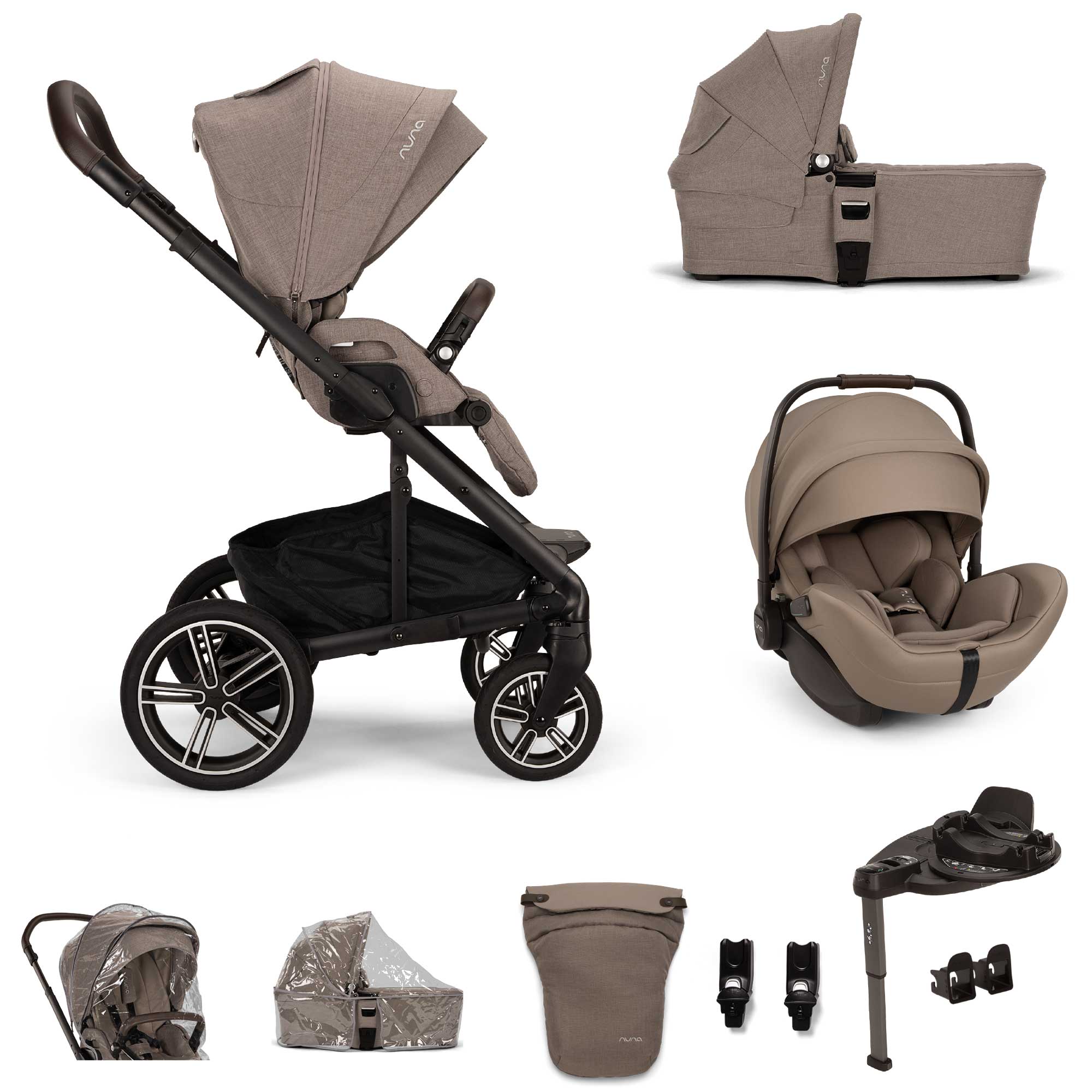 Nuna travel systems Nuna MIXX Next & ARRA Flex & BASE Curv Bundle - Cedar Z2BNMIXX1047UK